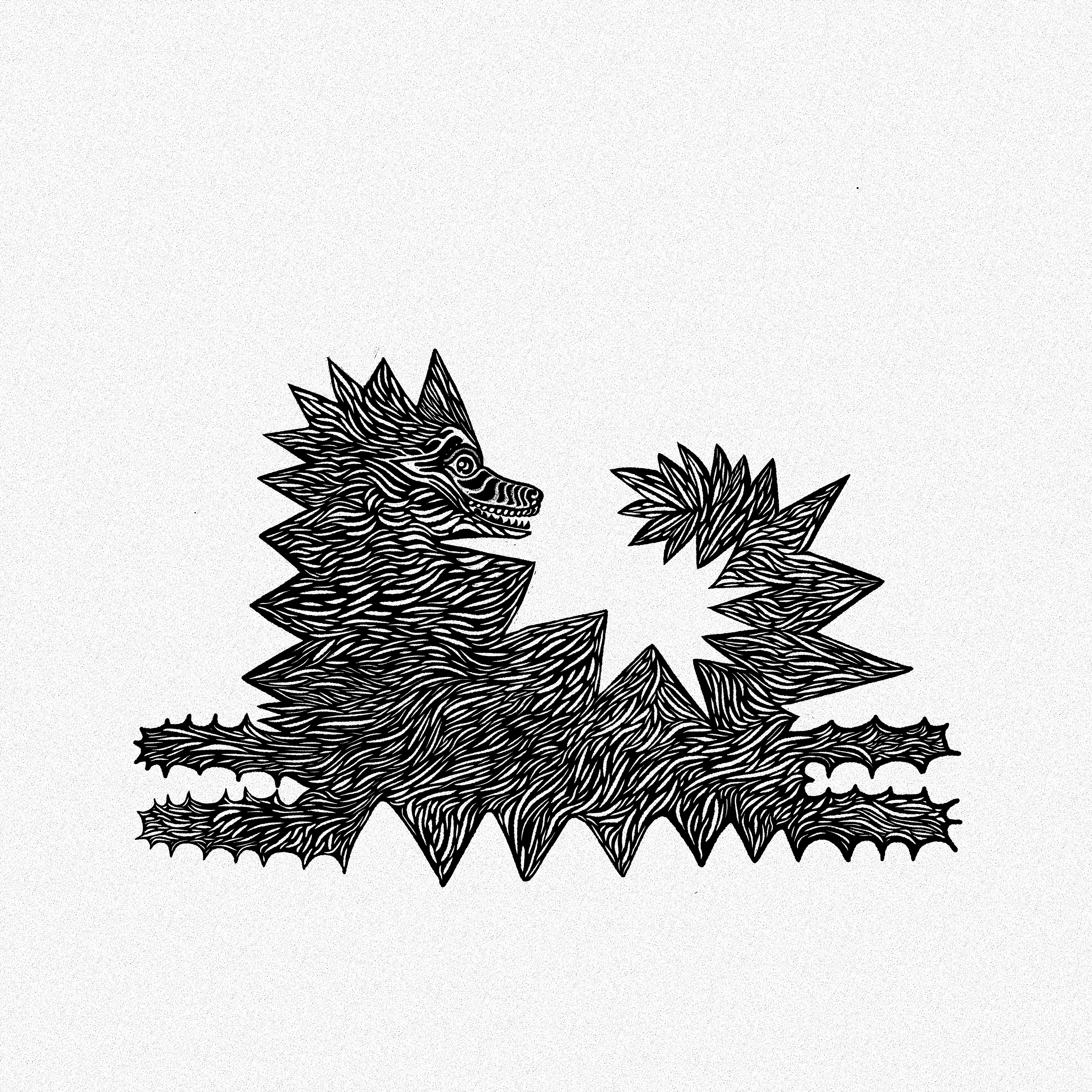 Wolf Linocut