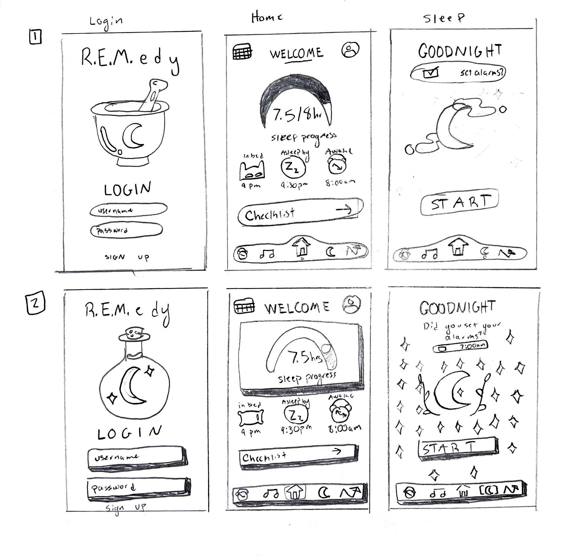 Interface sketches