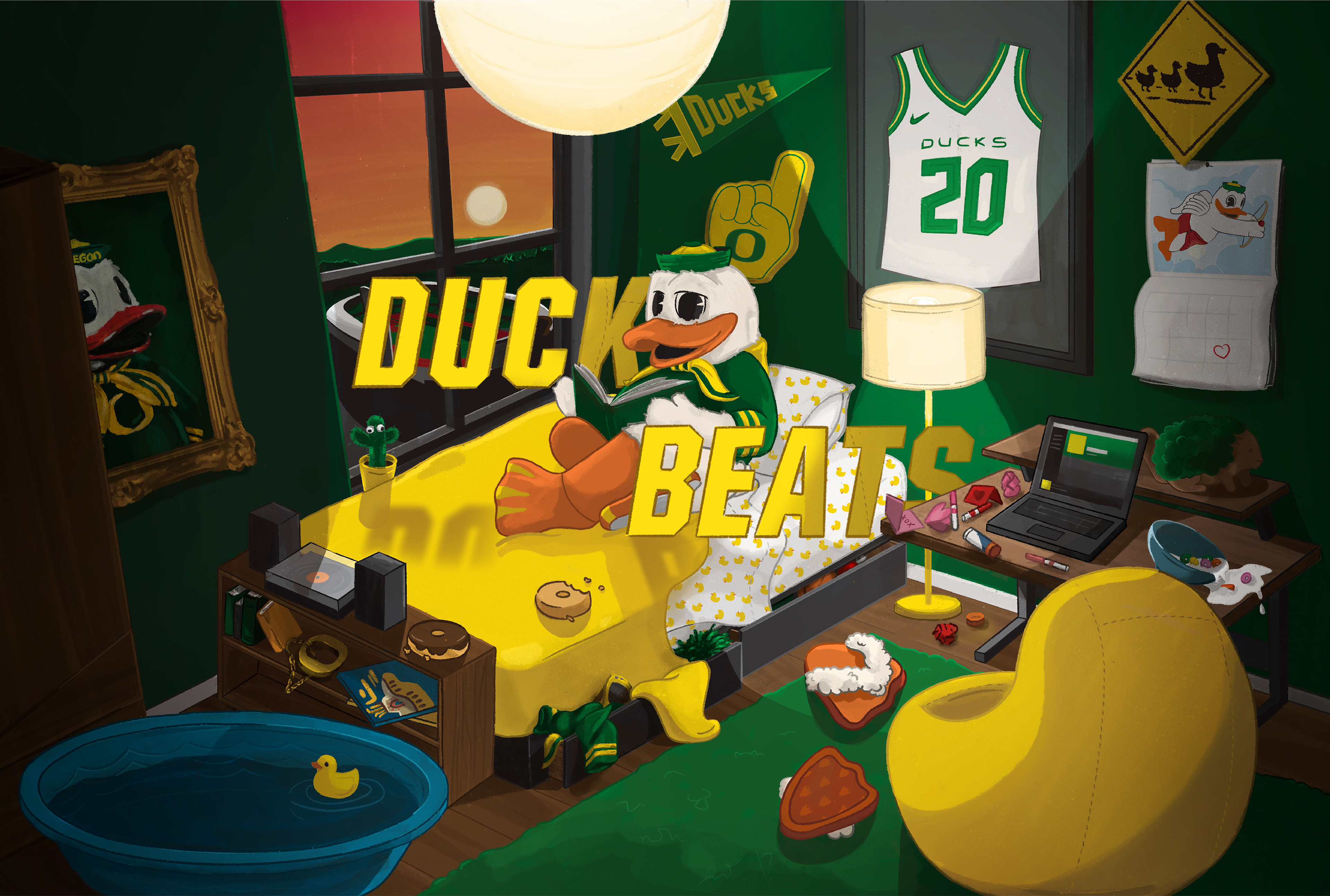 Oregon Duck chilling in his next