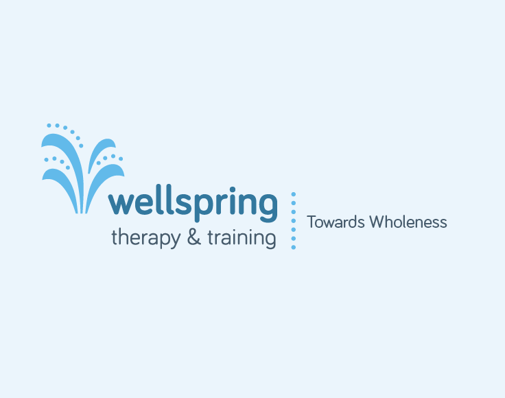 Wellspring Therapy and Training logo design water burst