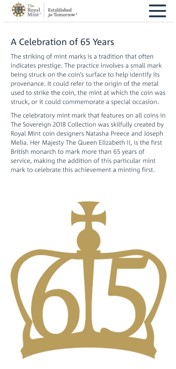 Sovereign 2018 Privy Mint Mark Description