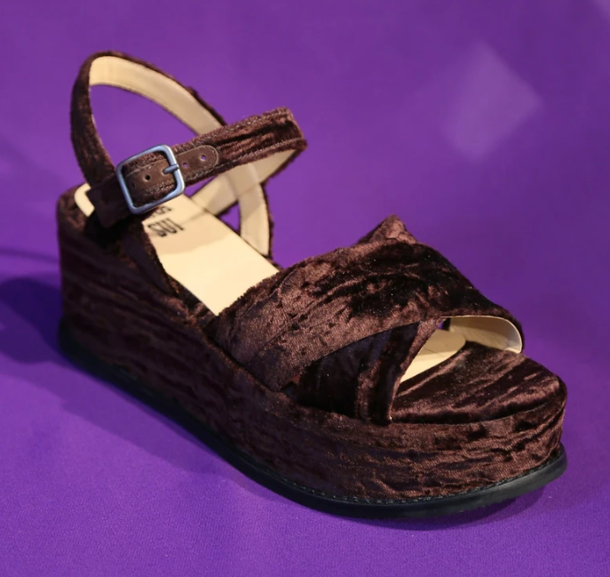 Chocolate Crushed Velvet Flatform
