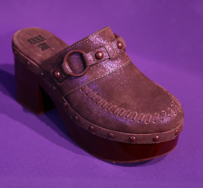 Mulberry Metallic Suede Clog