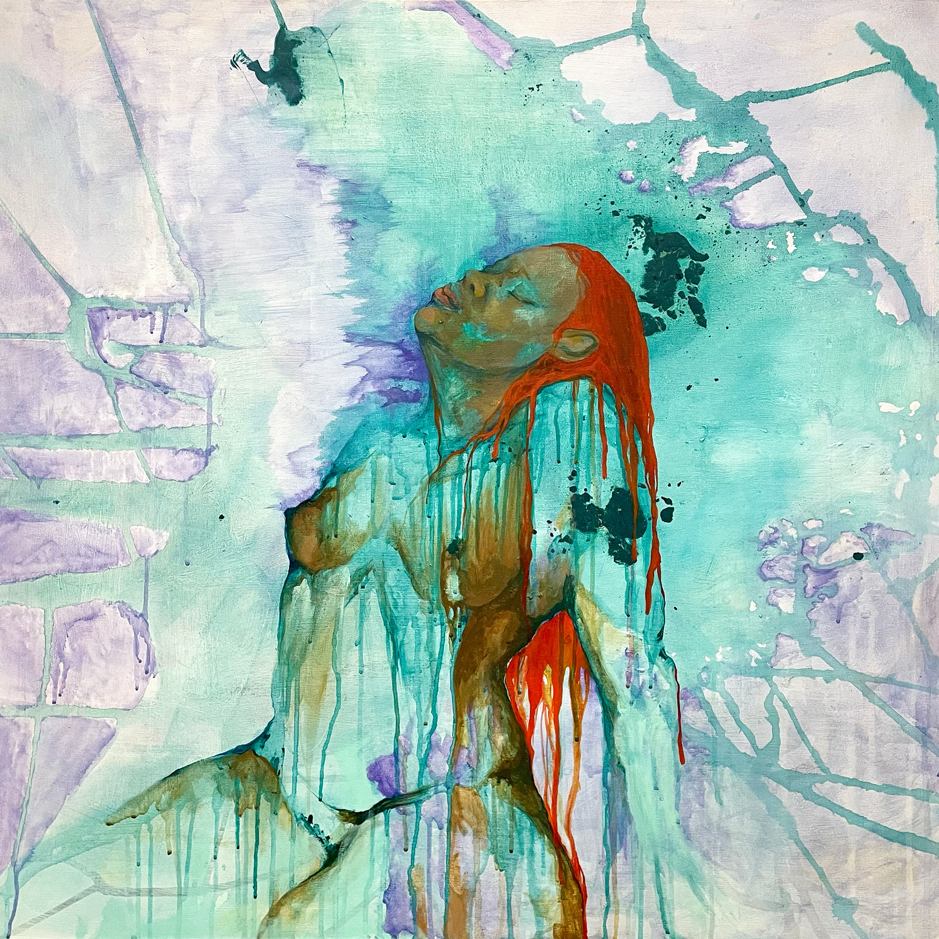 Wet, Acrylic on canvas, 36" x 36", 2024