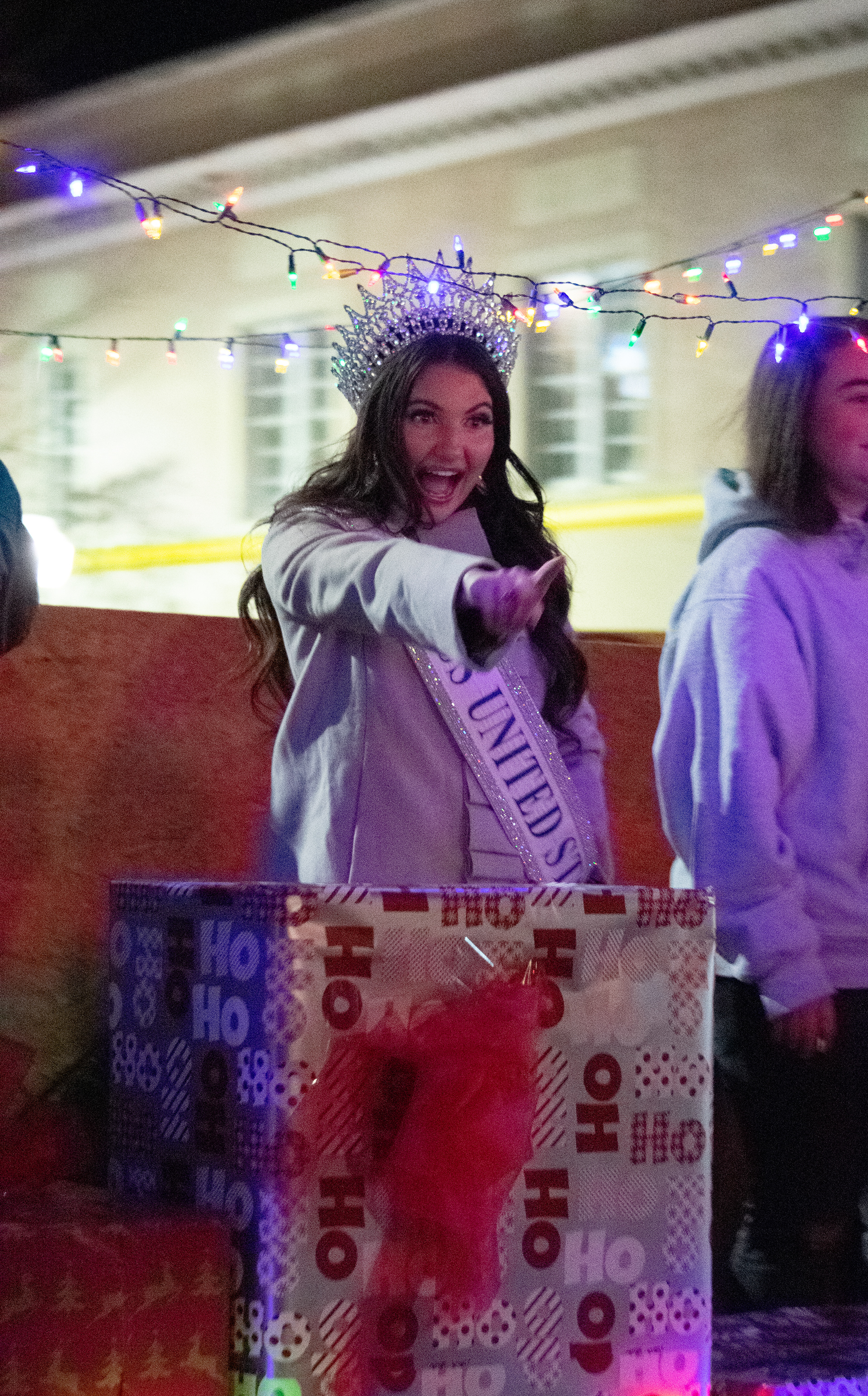 The recently crowned 2021 Miss United States, Samantha Anderson, returned to Blacksburg to celebrate with her own float for the Blacksburg Holiday Parade on December 3, 2021. Anderson graduated from Virginia Tech in 2019.