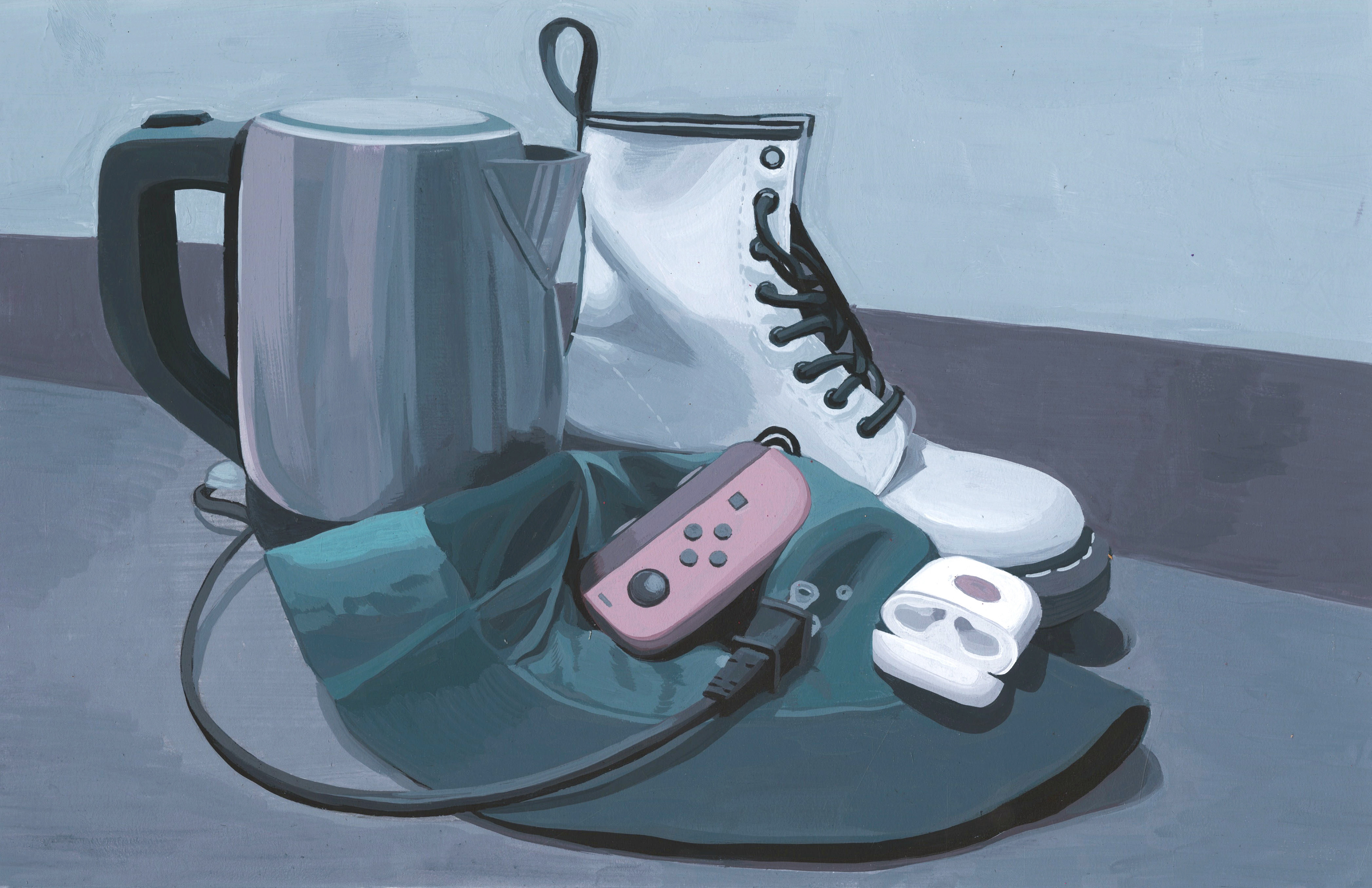 3 Color Still Life; Acryla gouache, 2023