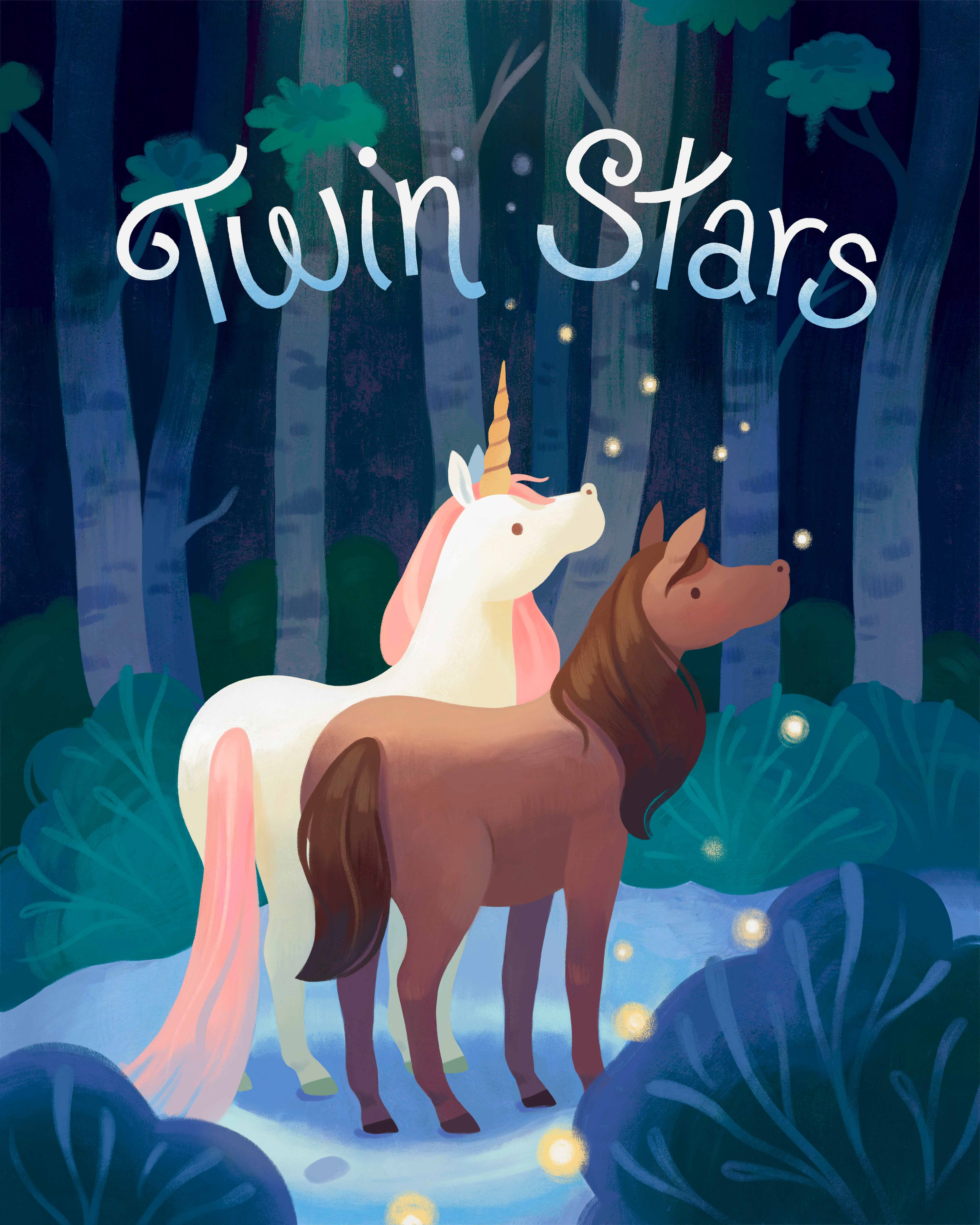 Mock Children's Book; Acryla gouache, Procreate, Photoshop, 2025