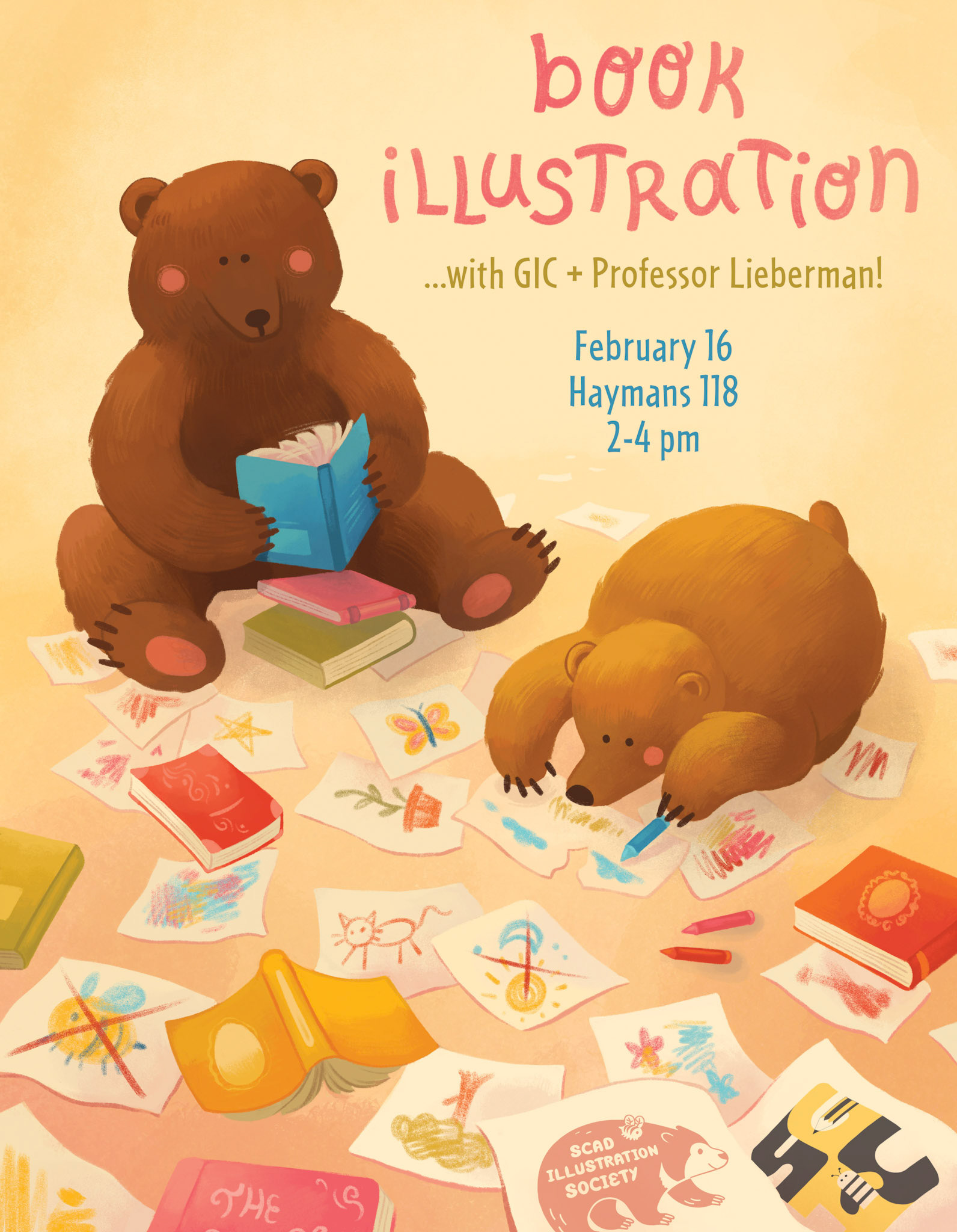 SCAD Illustration Society Club Poster; Procreate, Adobe Illustrator, 2024