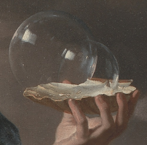 Karel Dujardin, Boy Blowing Soap Bubbles (detail), 1663
