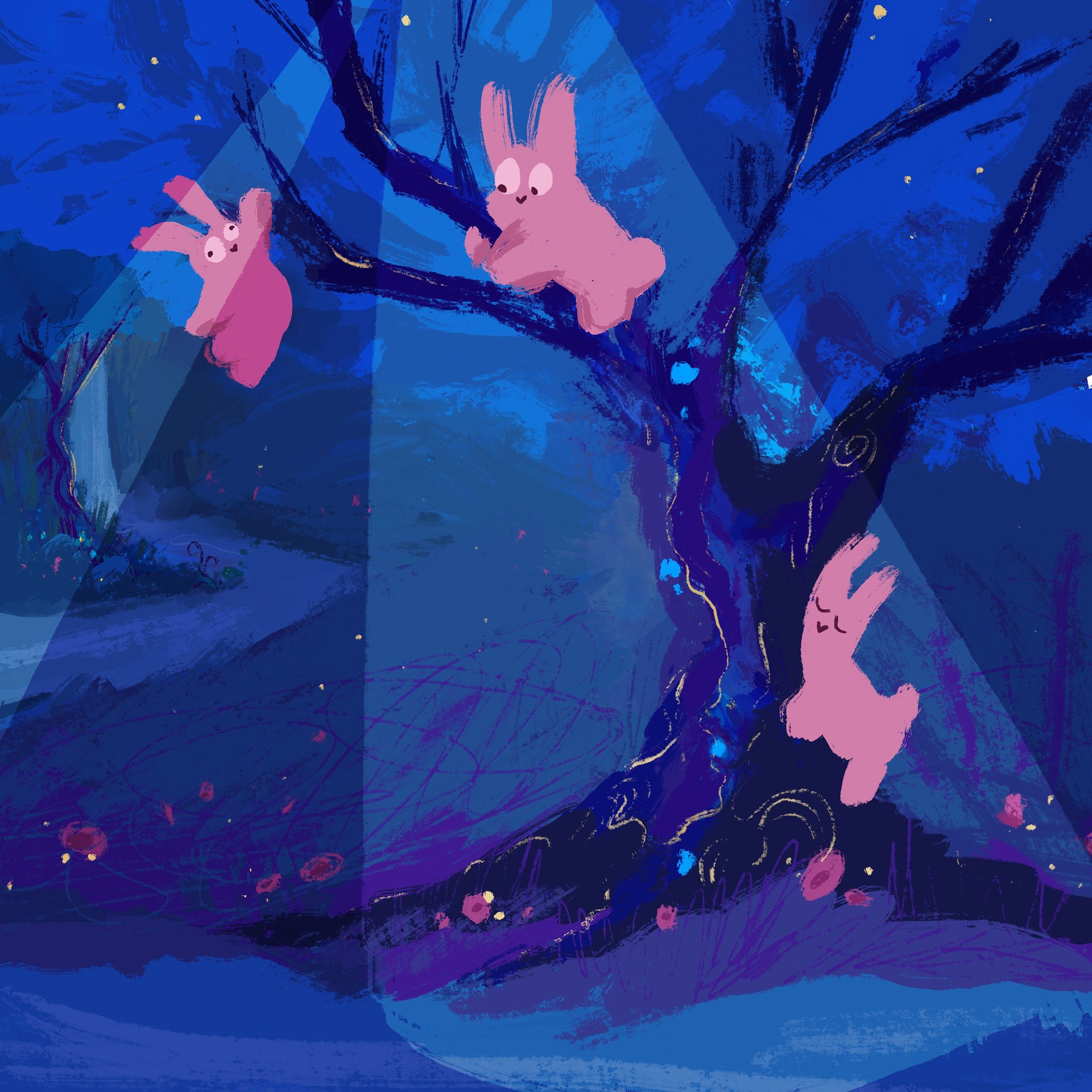 Tree Play, 2023, Digital Painting