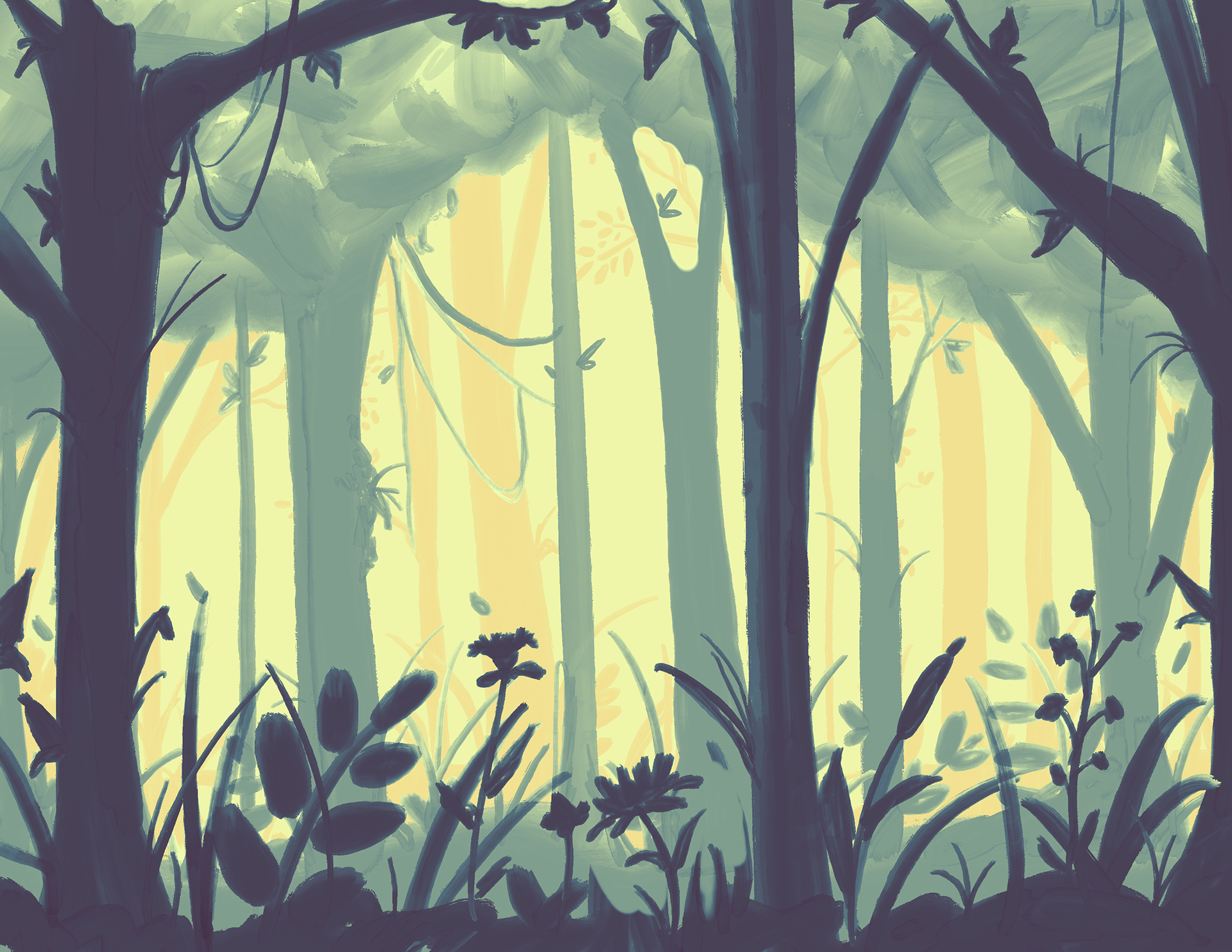 Wallpaper Forest Silhouette #2