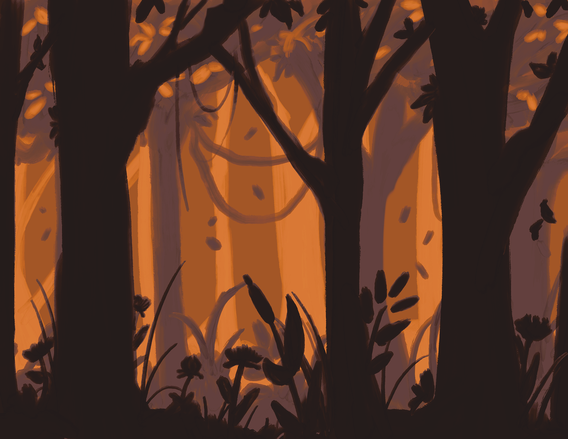 Wallpaper Forest Silhouette #1
