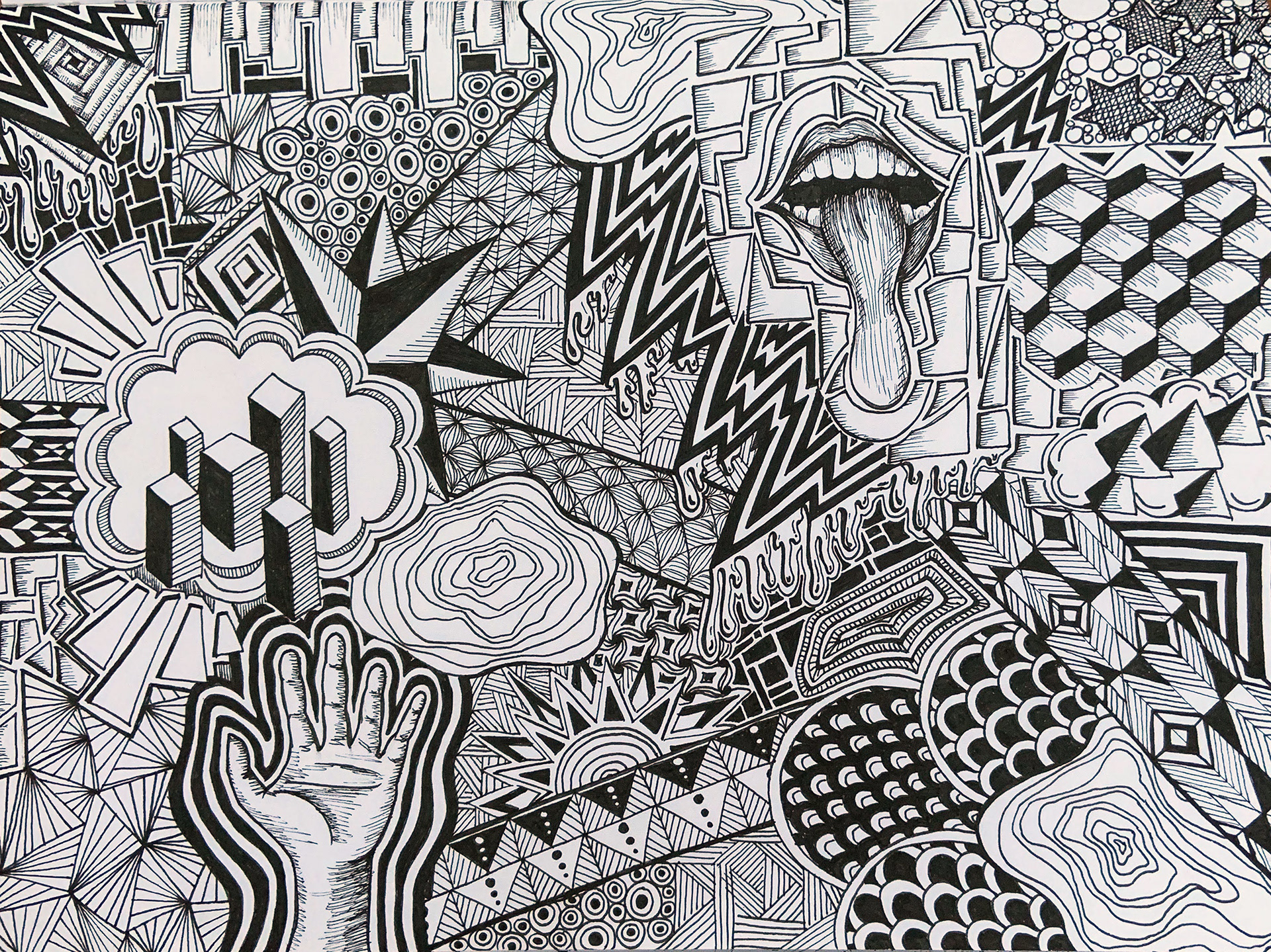 Pen and Ink Zentangle