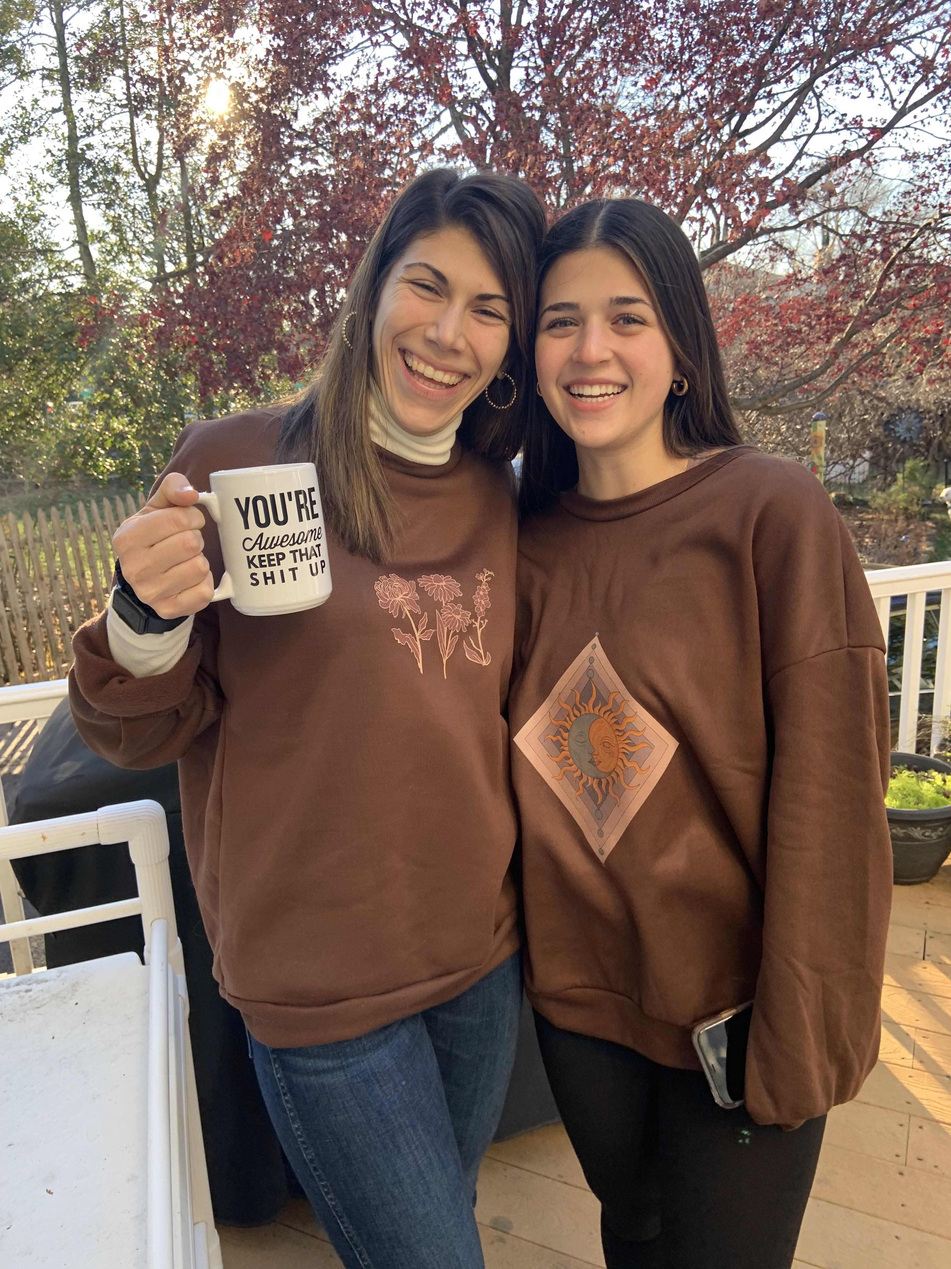 Sweatshirts with drawing transfers