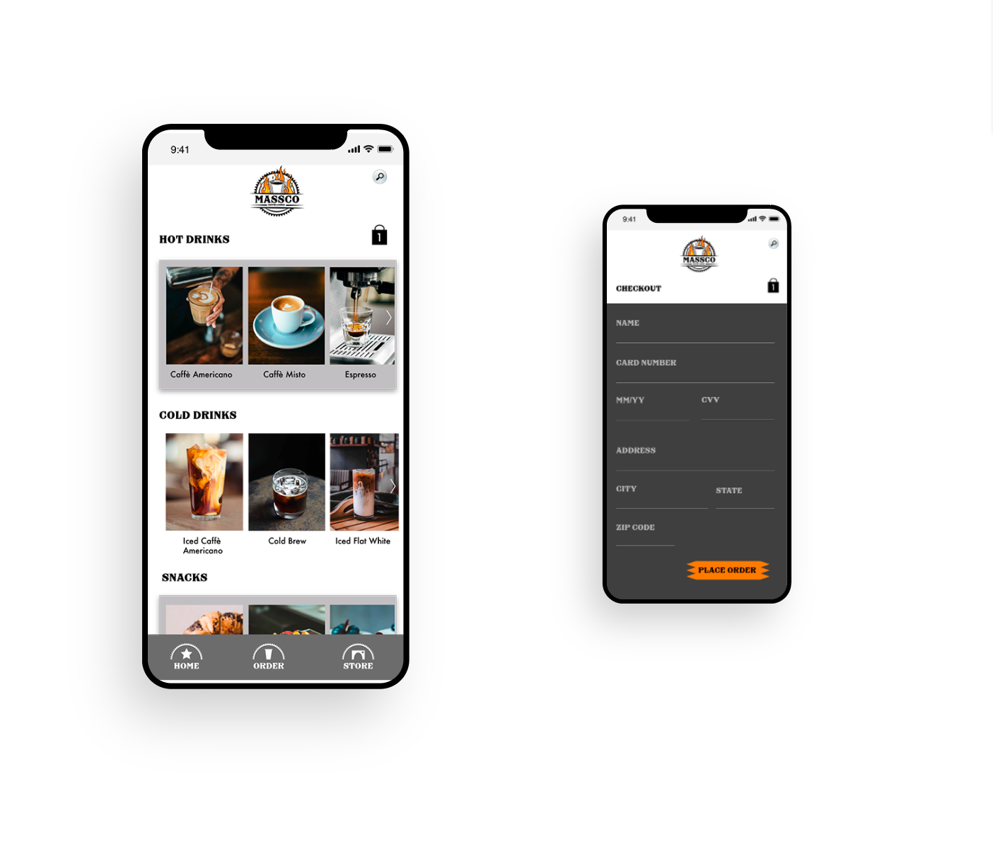 App-Order and payment page