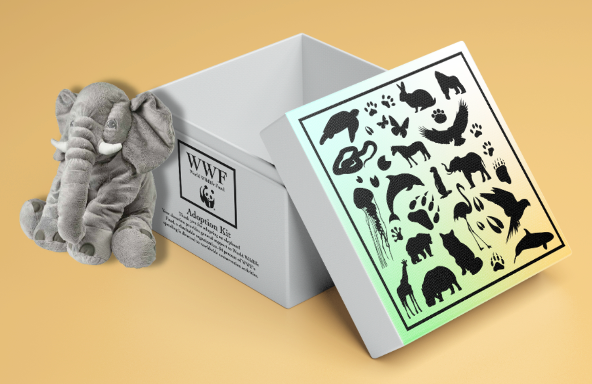 Gift box and stuffed animal