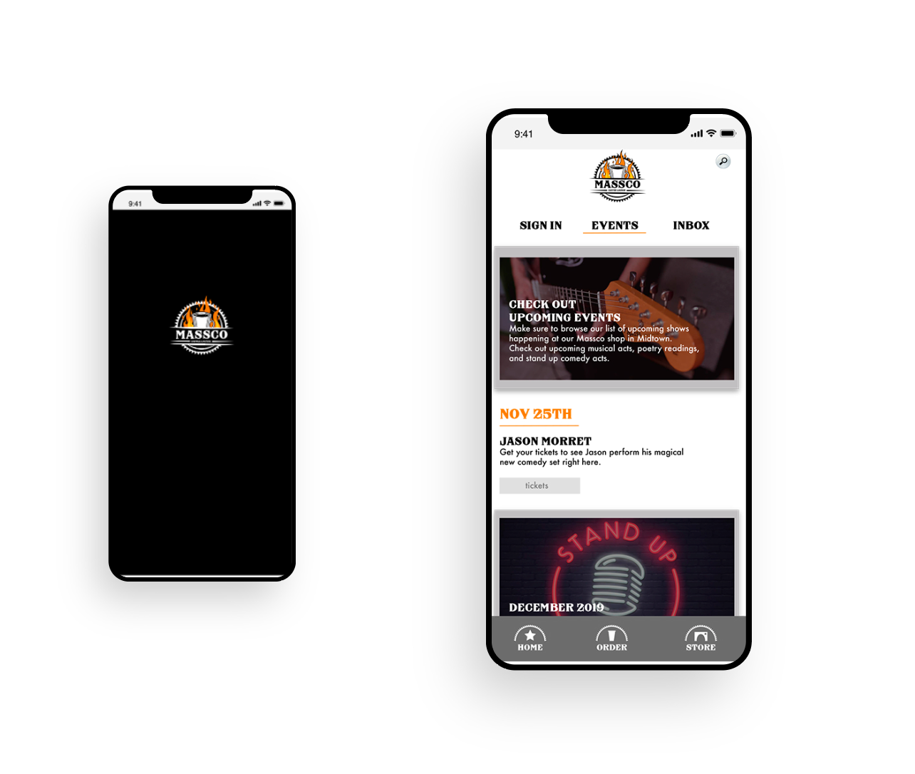 App-Loading page and events page