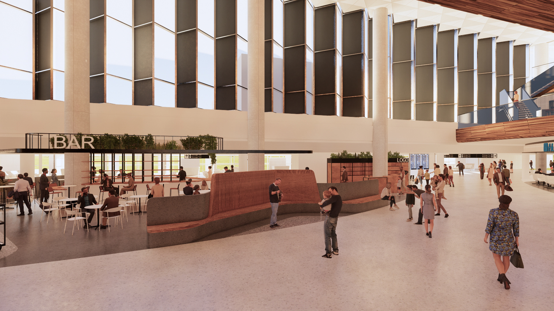 Summer sunset on the concourse, electrochromic glass