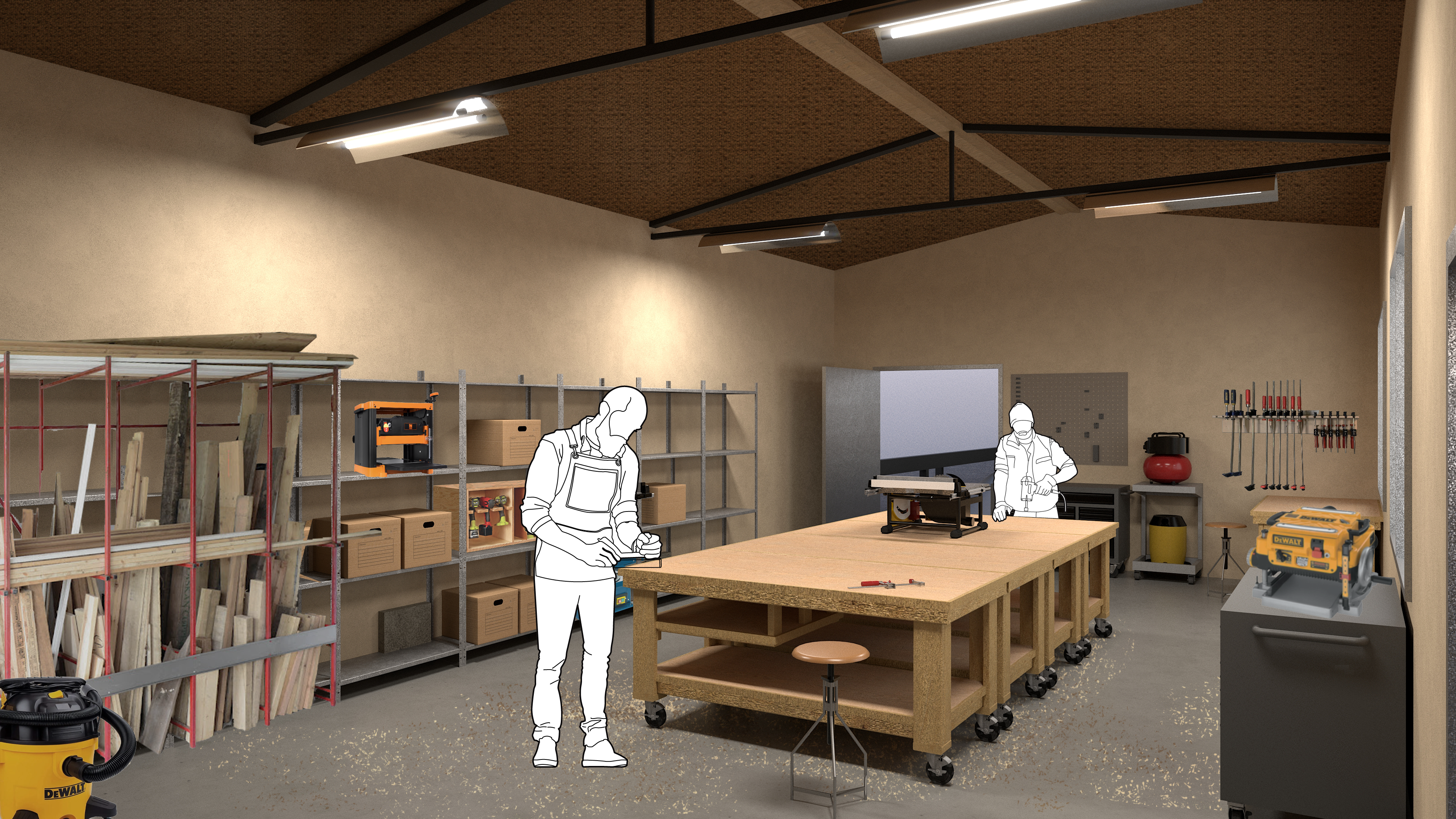 Finishing workshop interior.