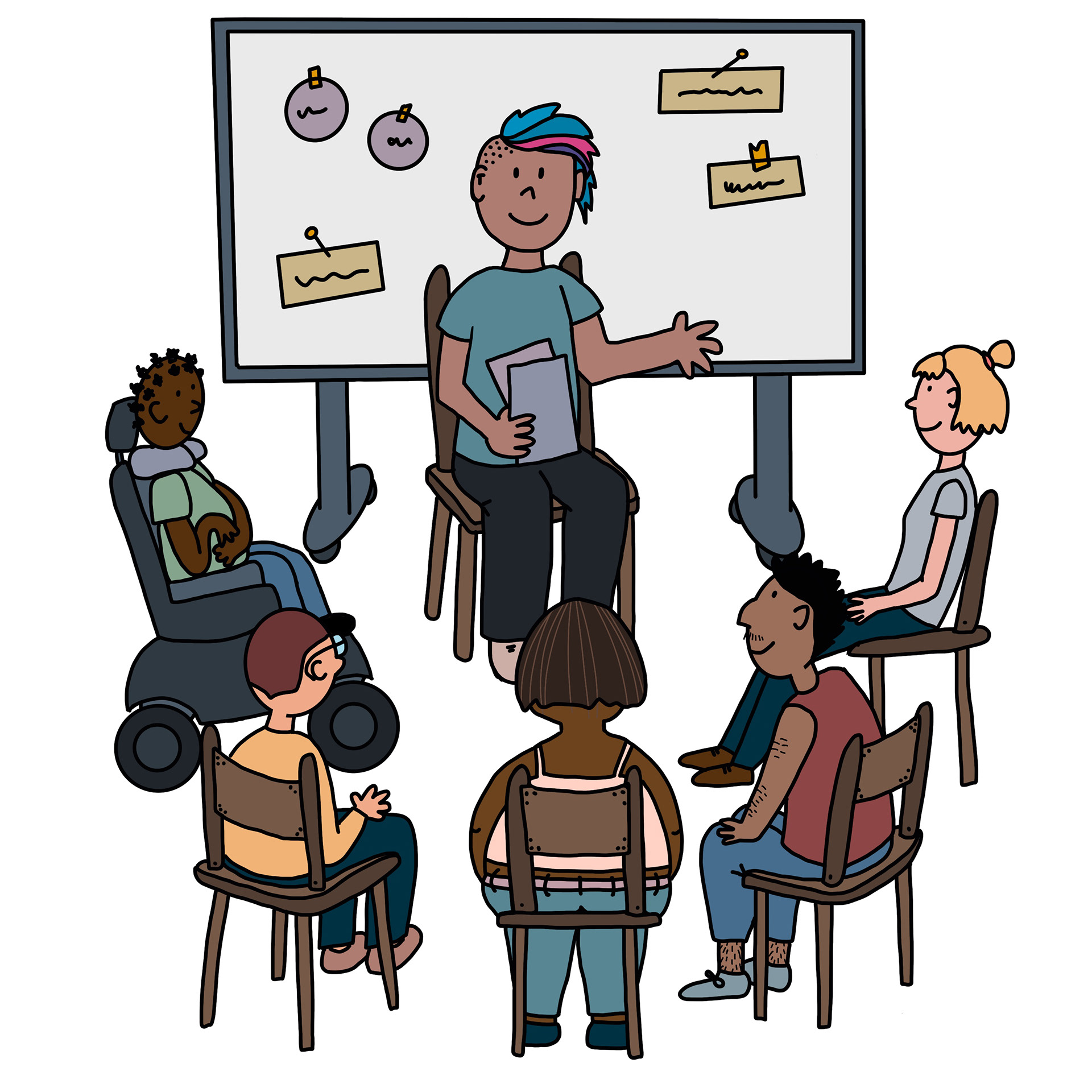 Workshop, Arbeits-Gruppe, Schule, Jugend-Zentrum