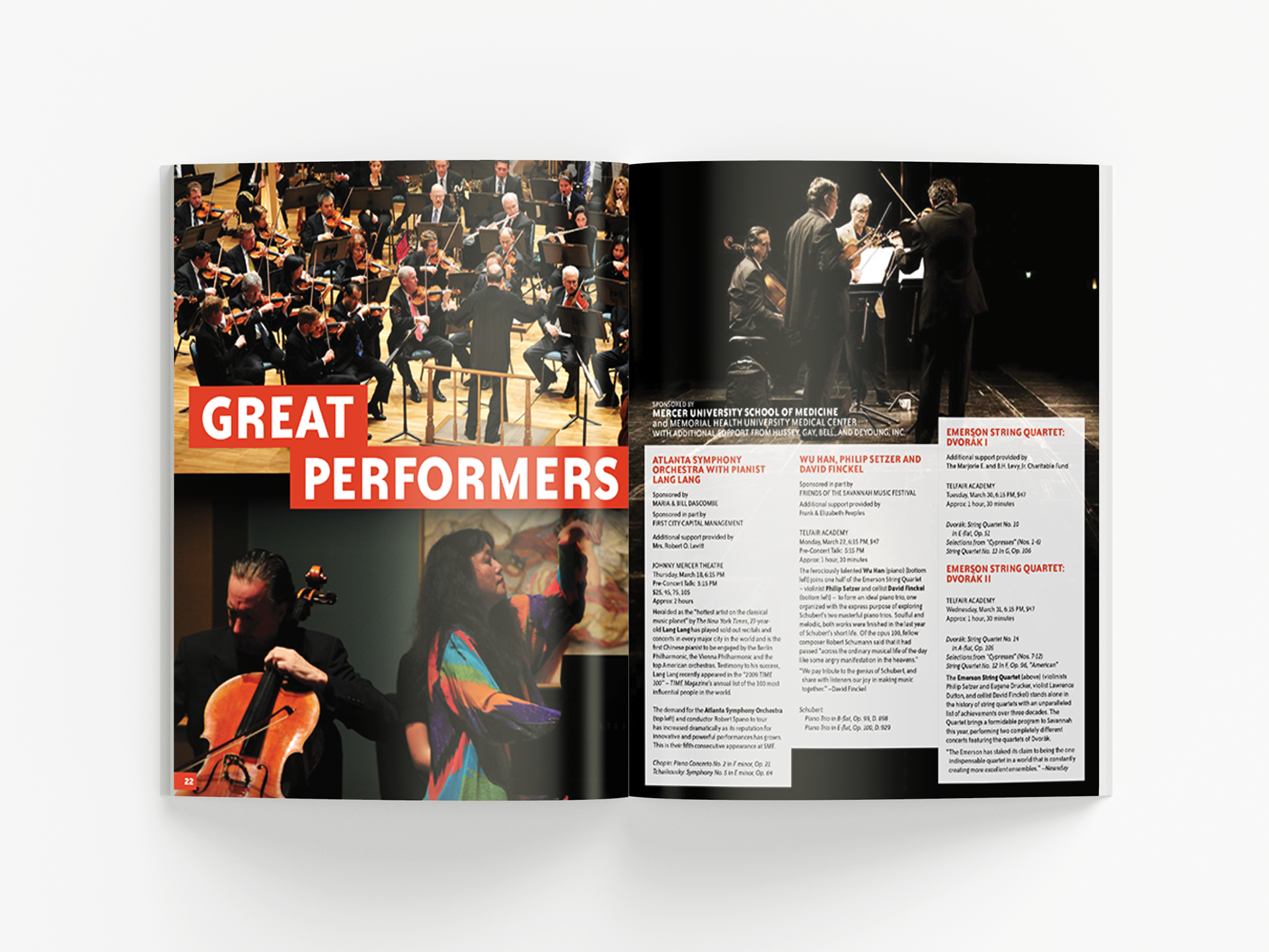 Savannah Music Festival Annual Ticket Brochure Great Performers