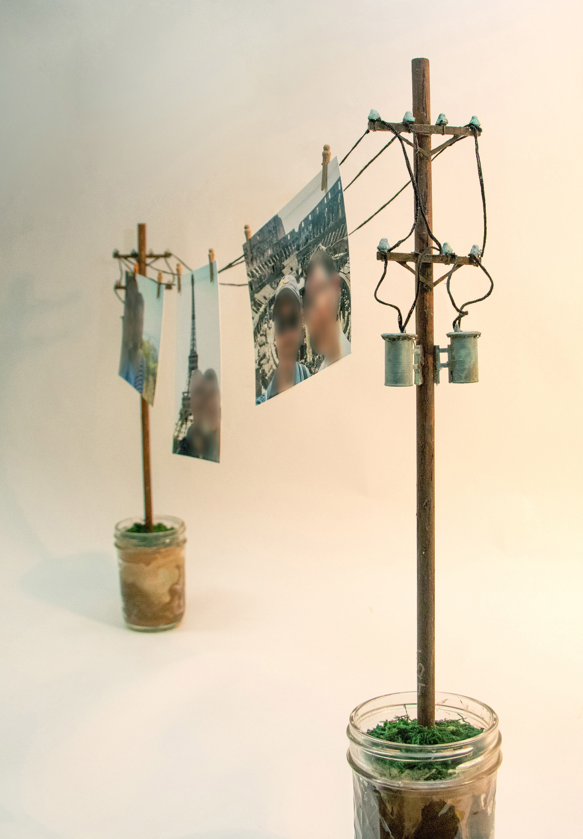 utility pole photo hanger: 3D printed, painted, etc.