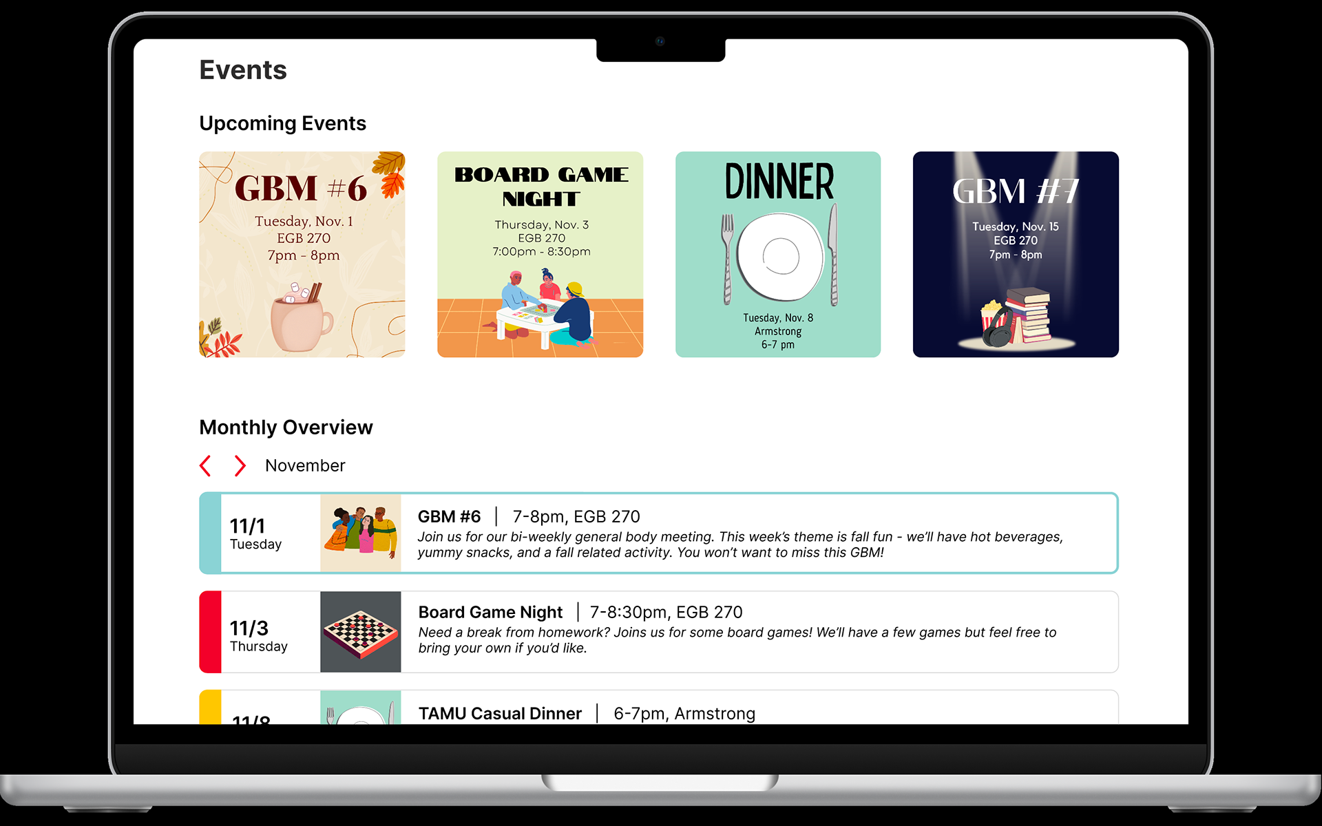 Events Page