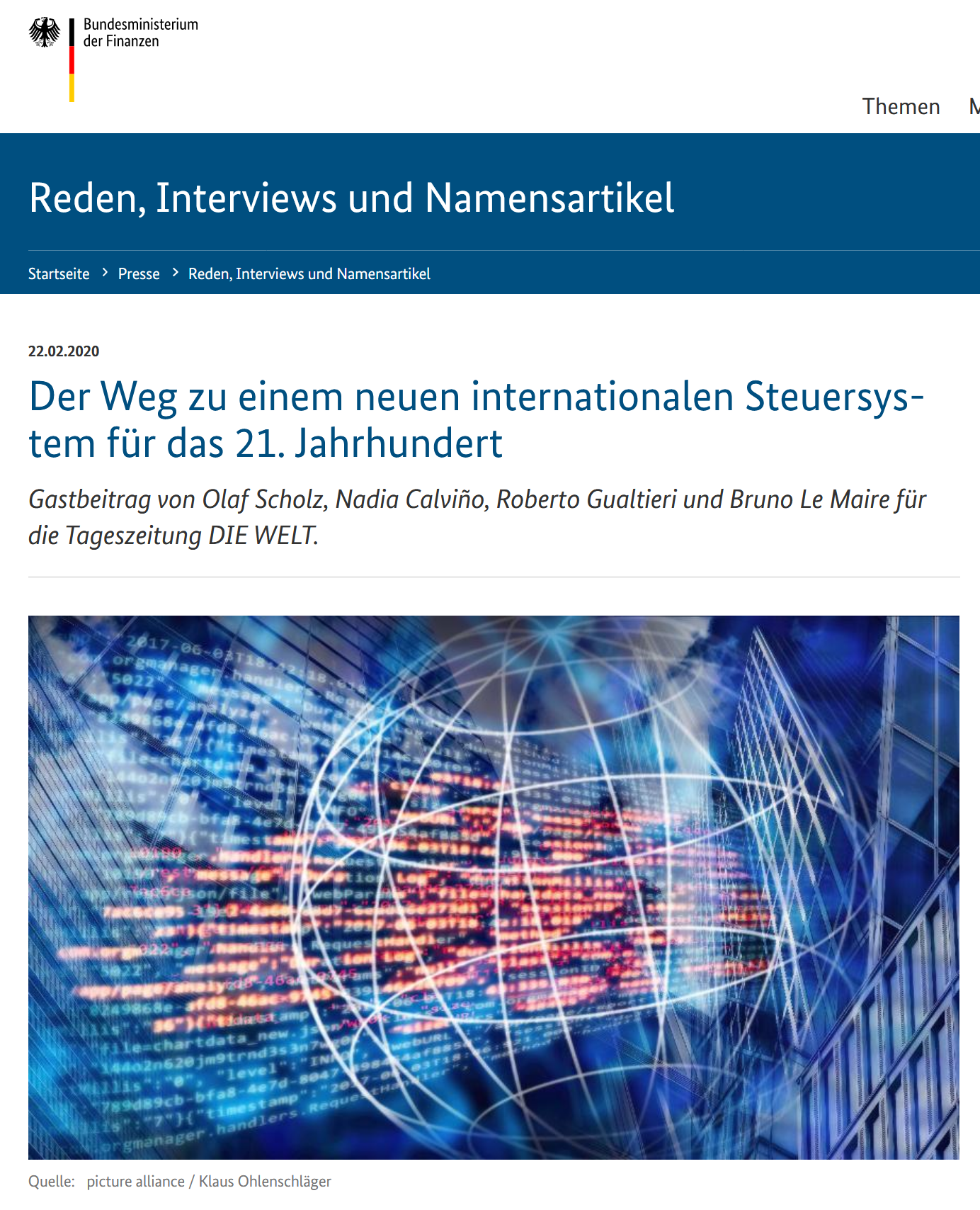 Bundesministerium der Finanzen/DPA, Picture Alliance