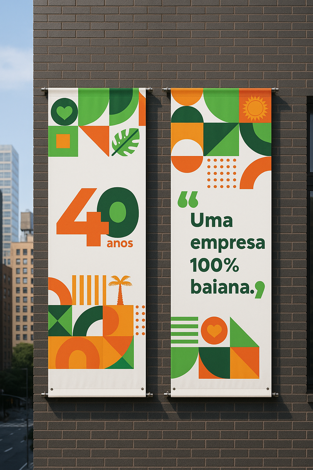Banner vertical em lona