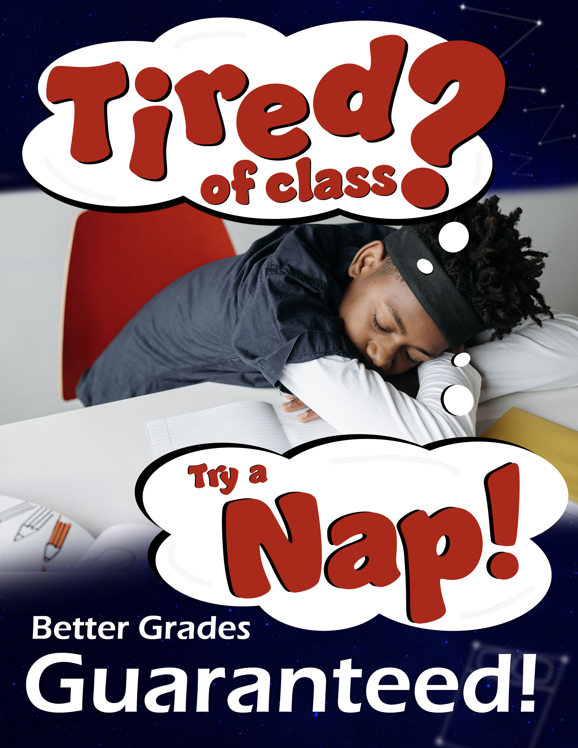 Sleep Spoof Poster - Stock Image of Child Sleeping from Unsplash