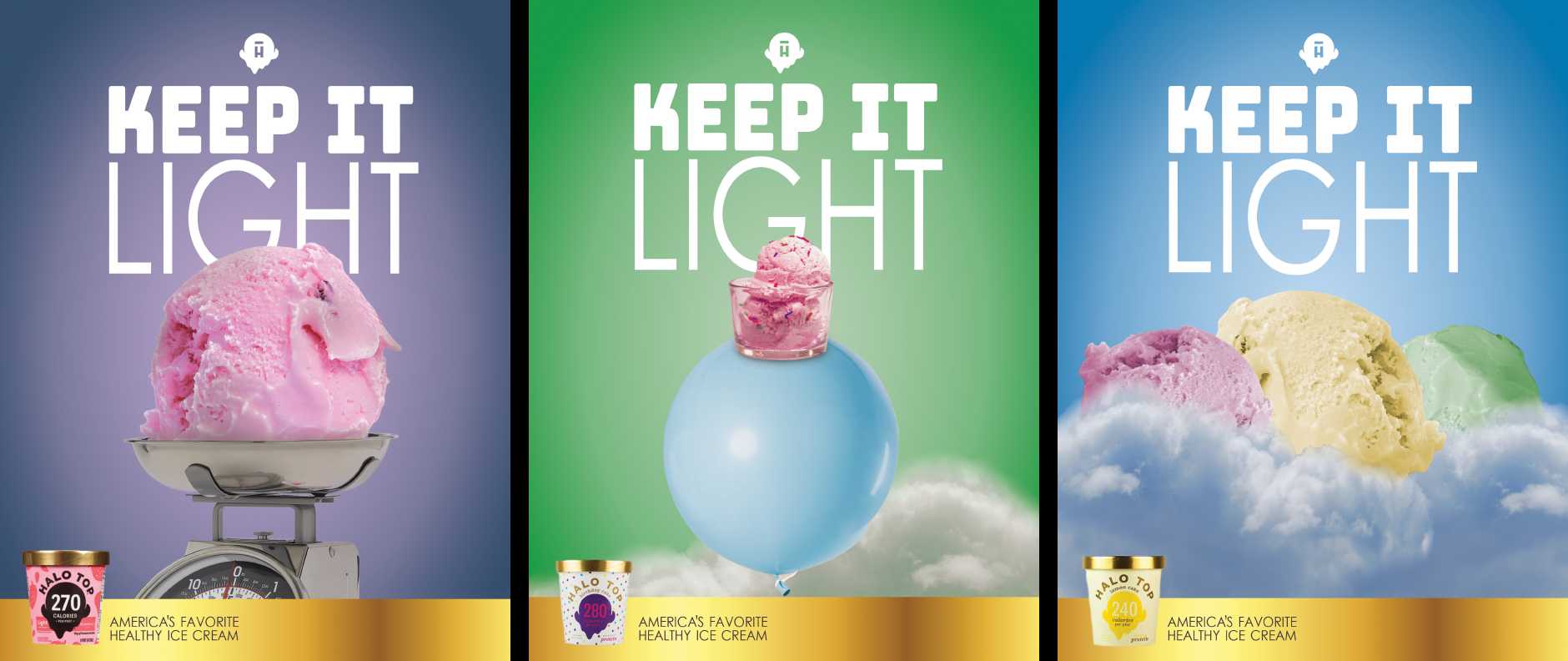 Halo Top Ice Cream Conceptual Ad Series - Collaborative Effort