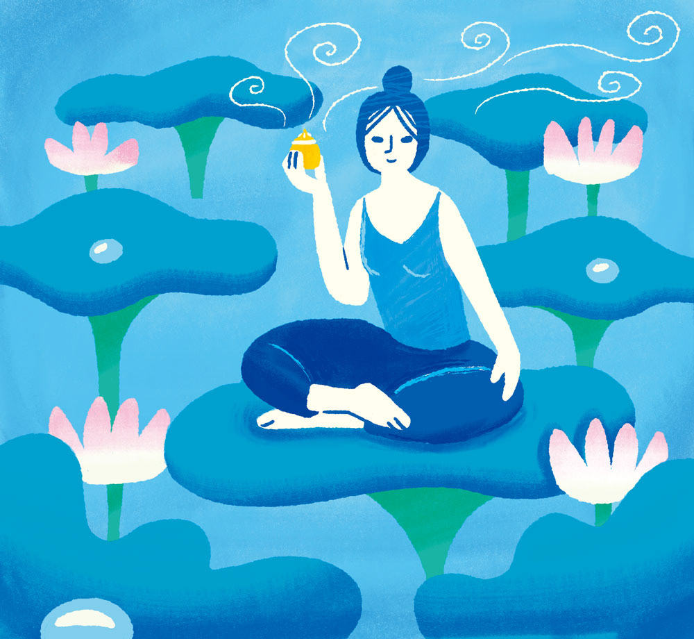 蓮の上で瞑想