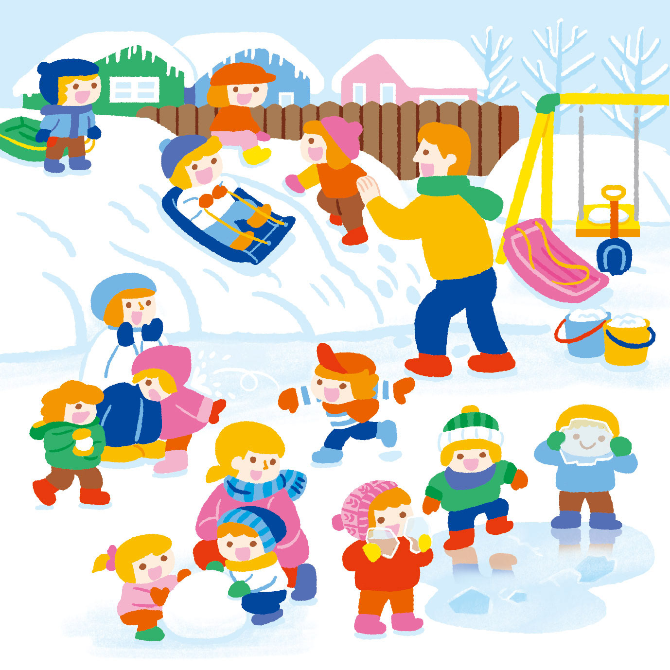 2月雪遊び