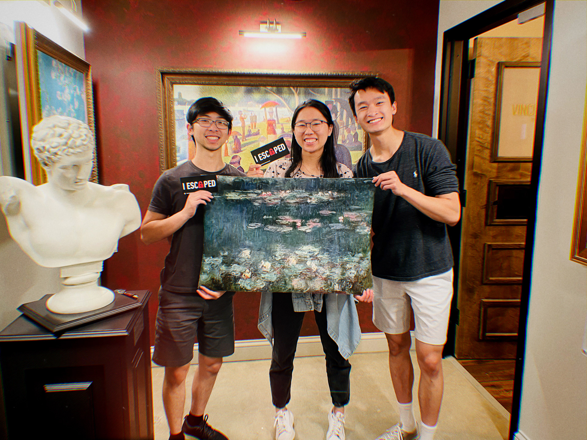 We escaped! with a priceless Monet painting :P