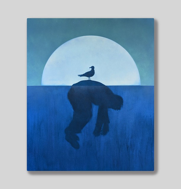 Seagull in the Mediterranean sea, 60 x 50 cm, Acrylic on canvas 