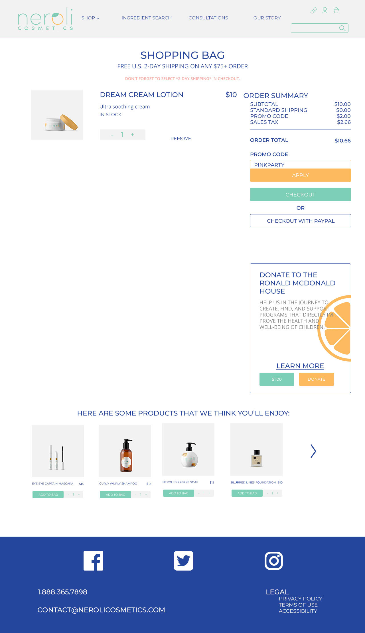 1 Product & Promo Code