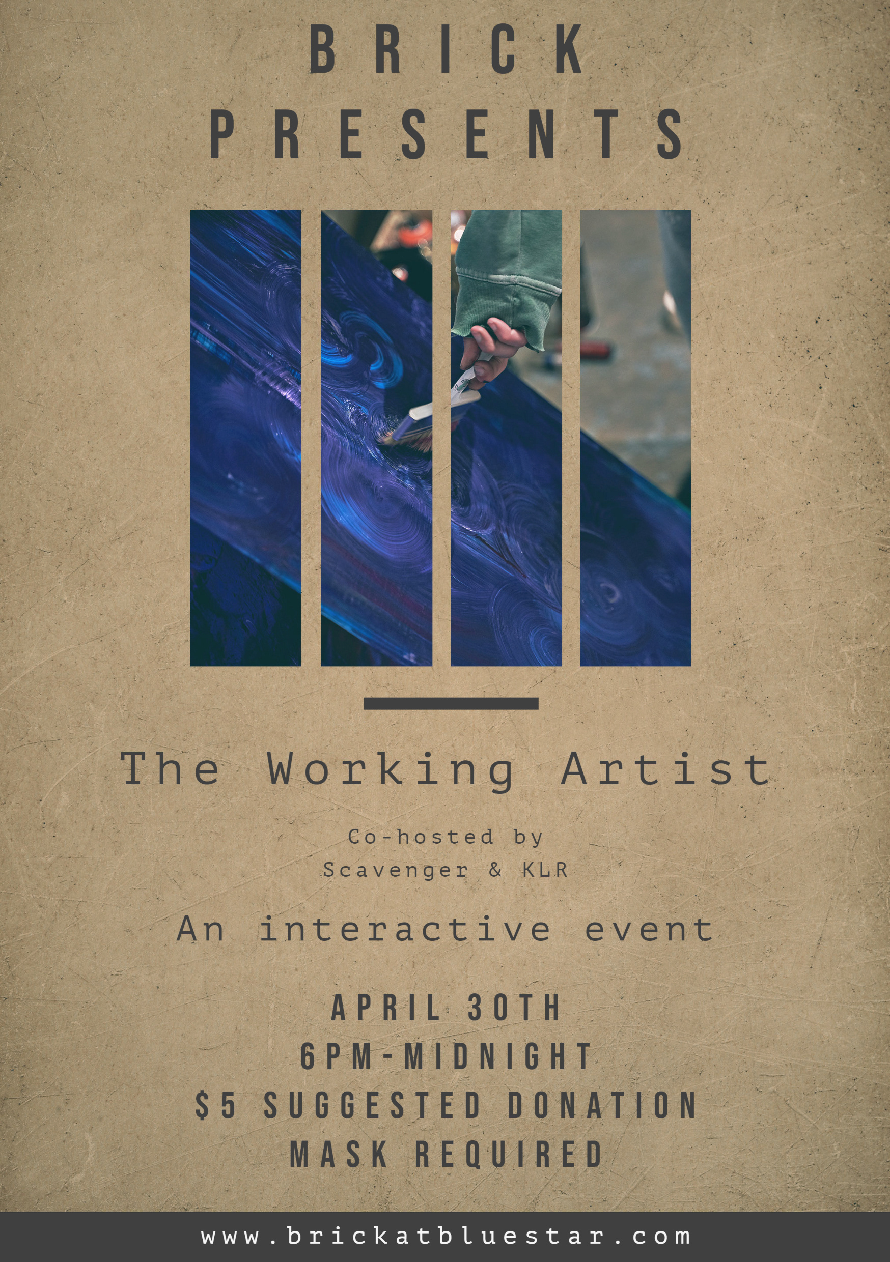Promotional Flyer for Brick at Blue Star Photography by Nina A Padilla
