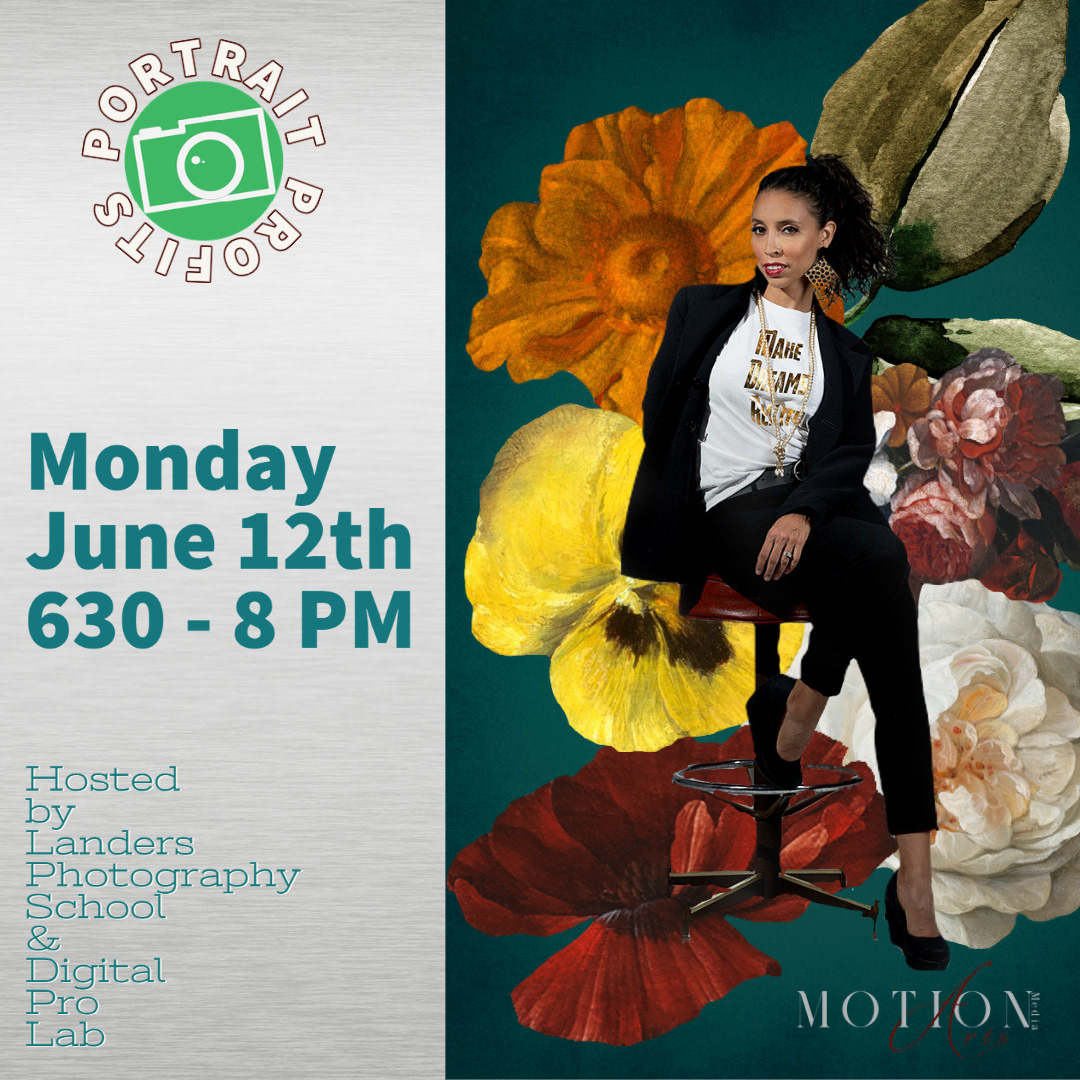 Promotional Graphic for Landers Photography School Photography by Nina A Padilla