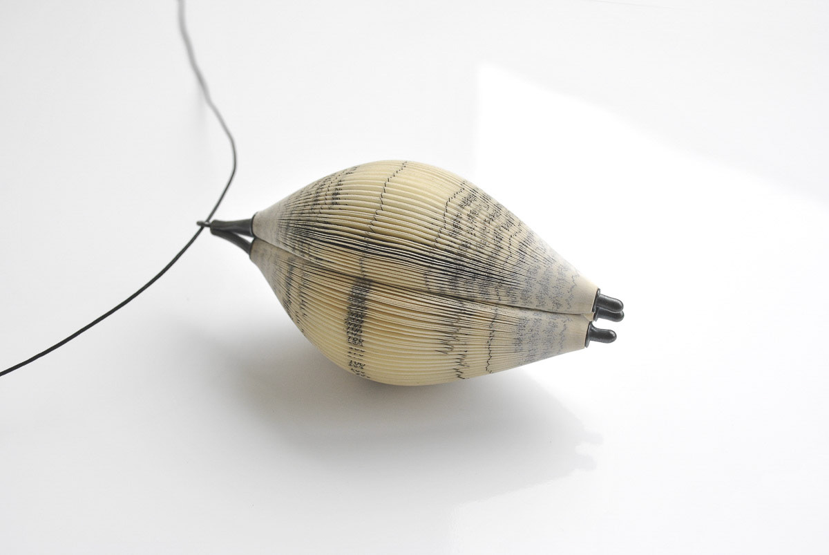 Pendant, 2011; paper, silver, stainless steel