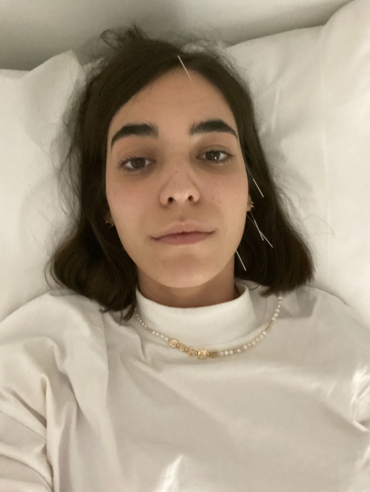 Me during the treatment, when the right side is paralyzed