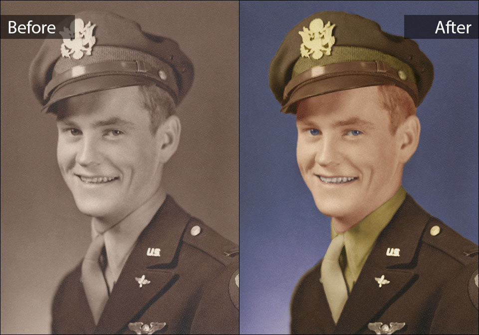 Colorized photo of a family member