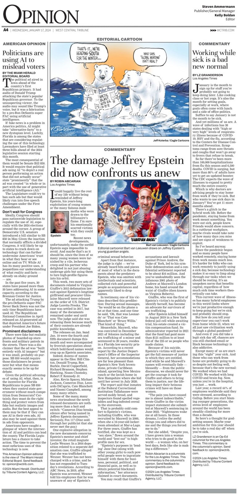 West Central Tribune, jan 17 2024