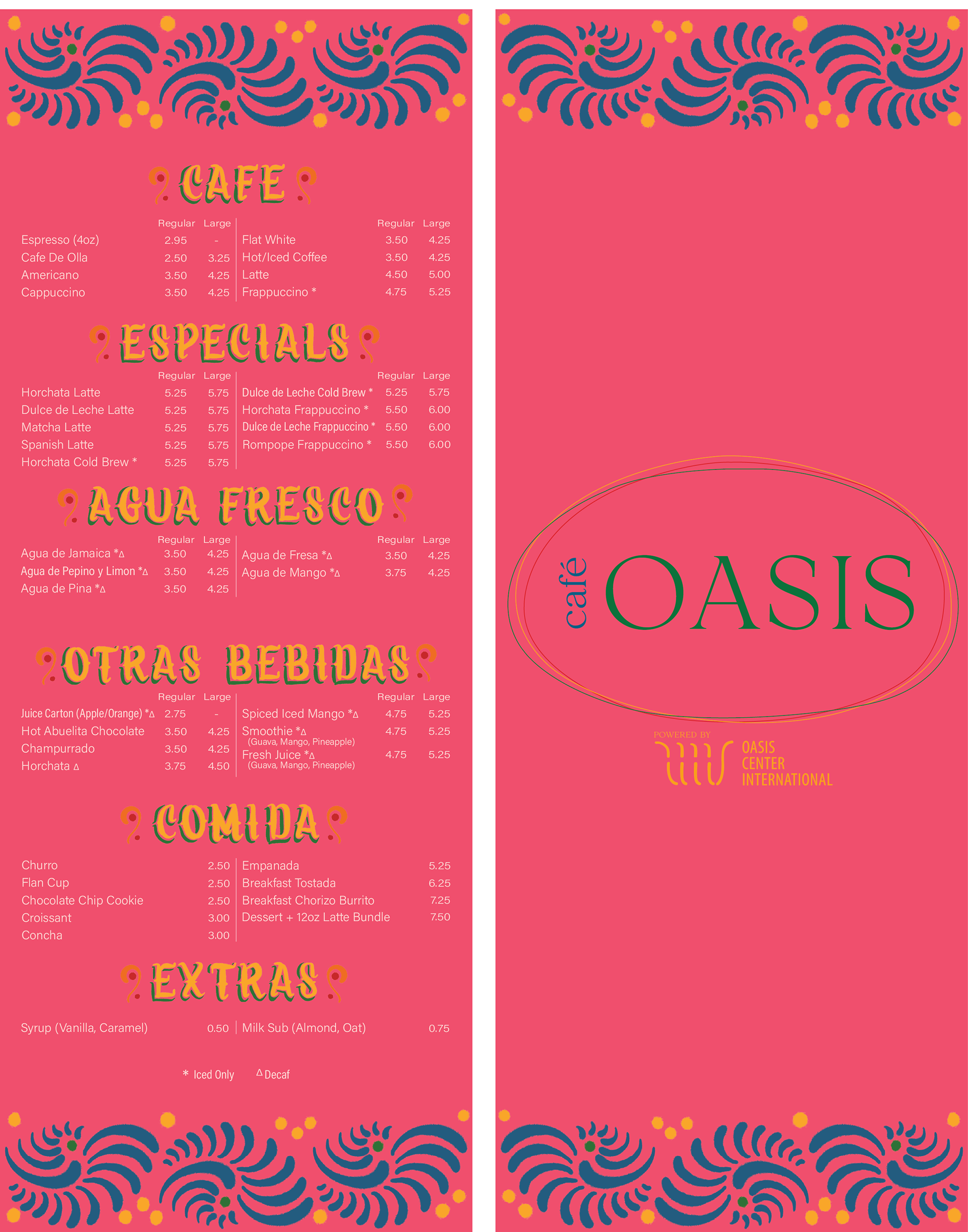 Style Variation with Menu (Front & Back)