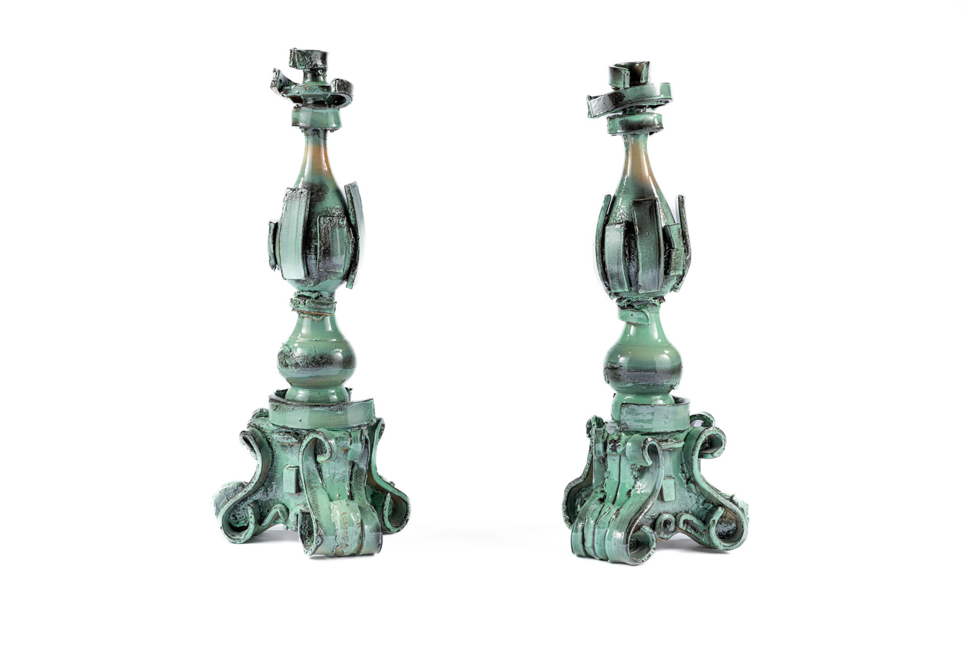 Celadon Candleholders