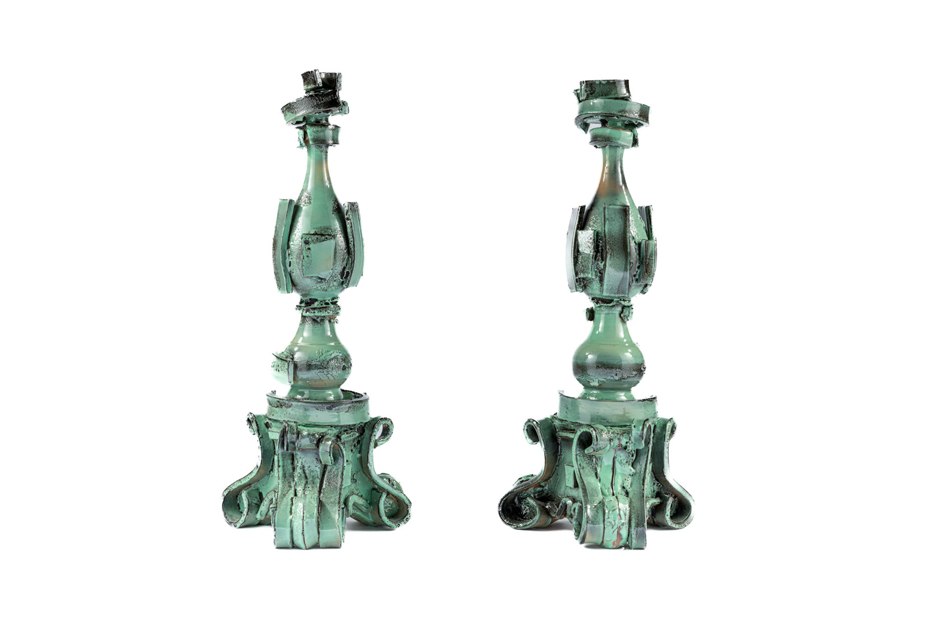 Celadon Candleholders