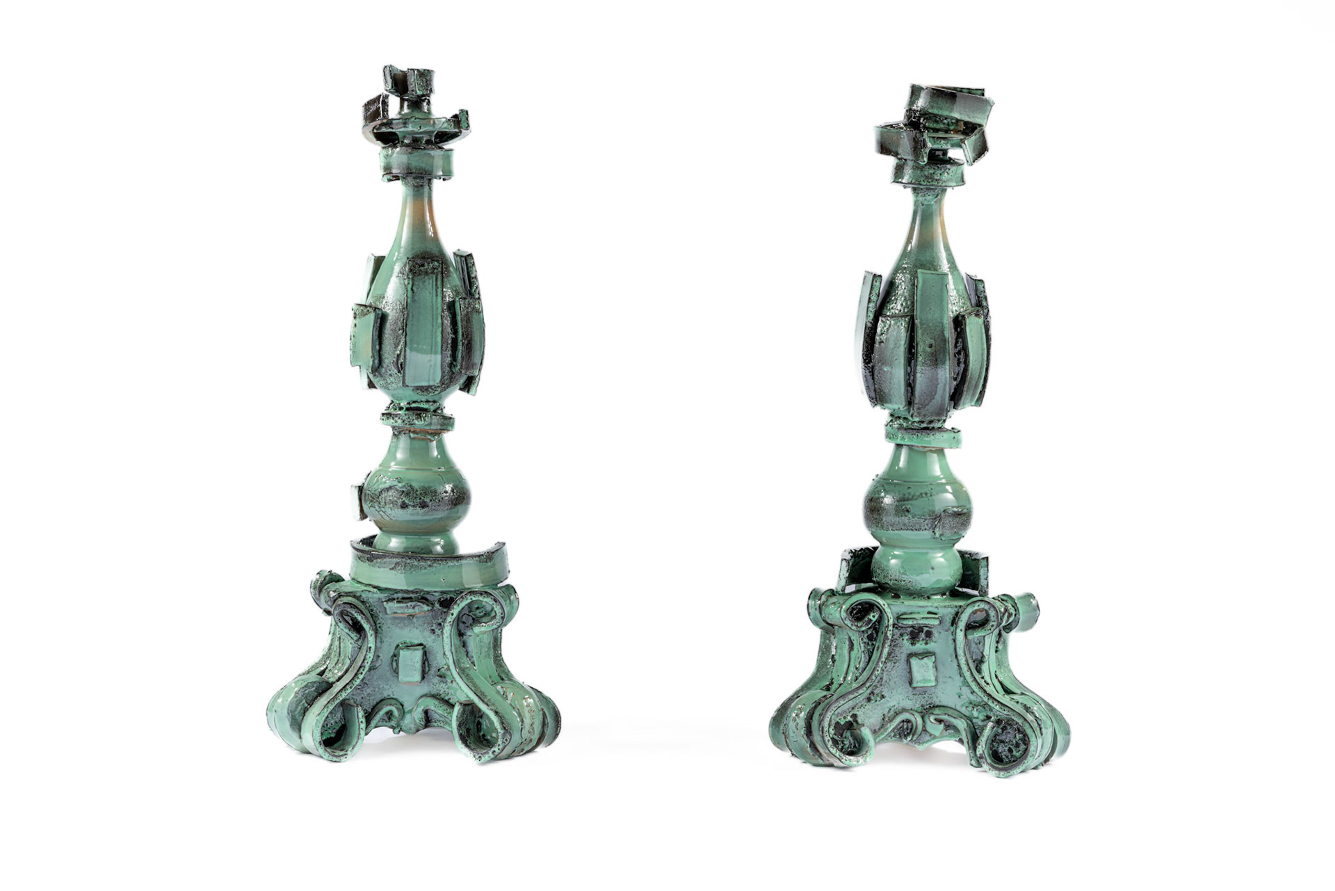 Celadon Candleholders