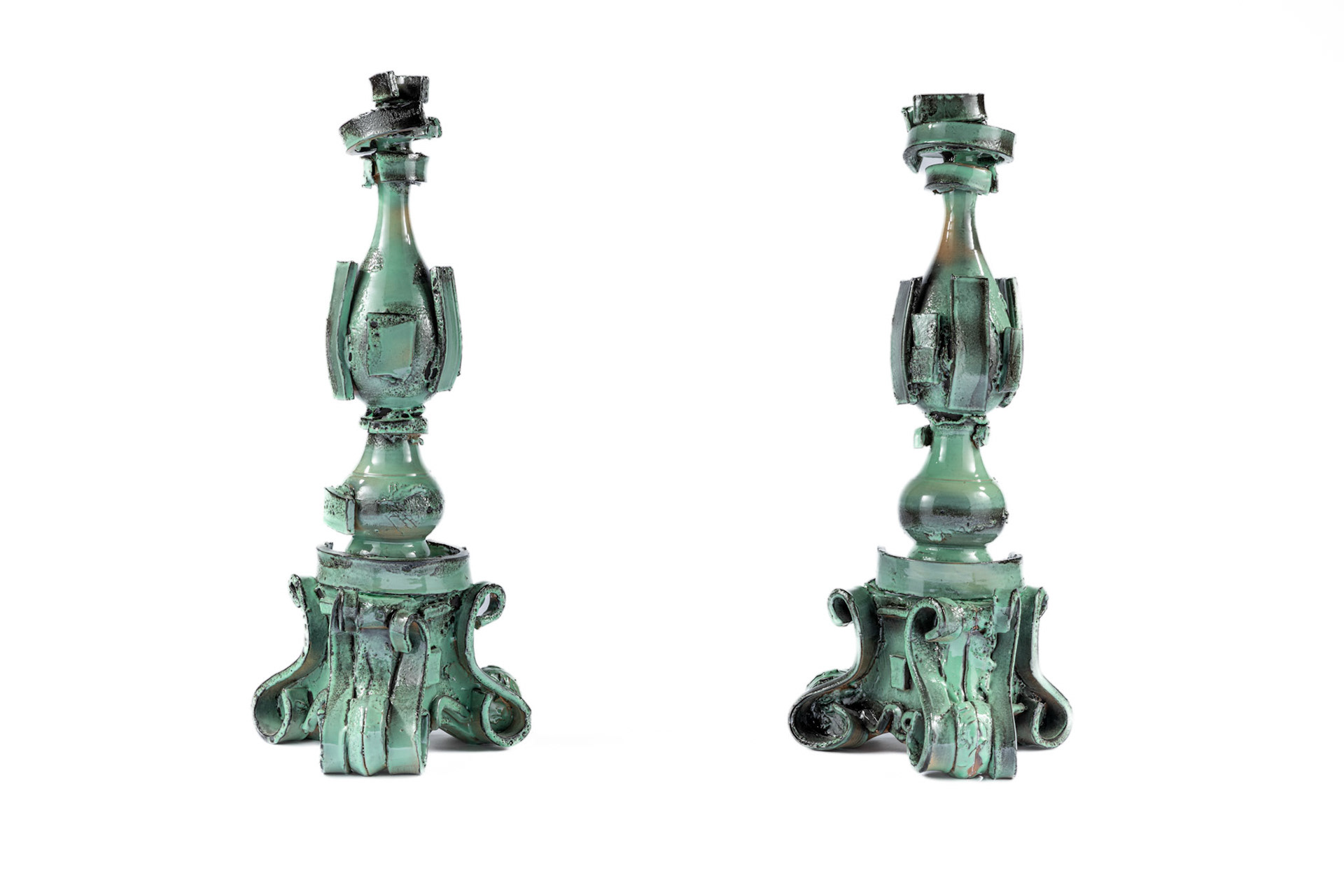 Celadon Candleholders