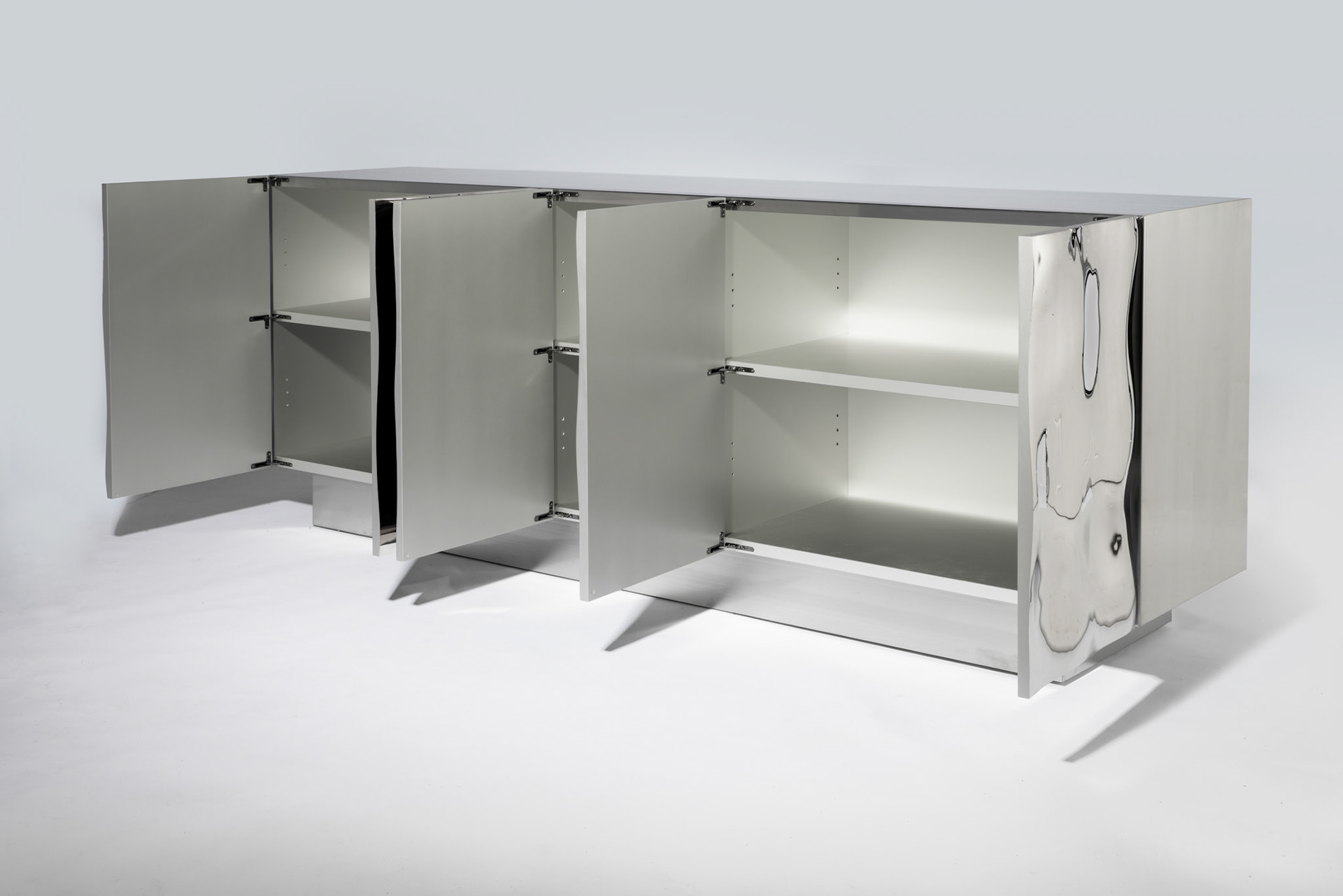 Francois Corbeau • Mirror Polished 5 Doors Cabinet