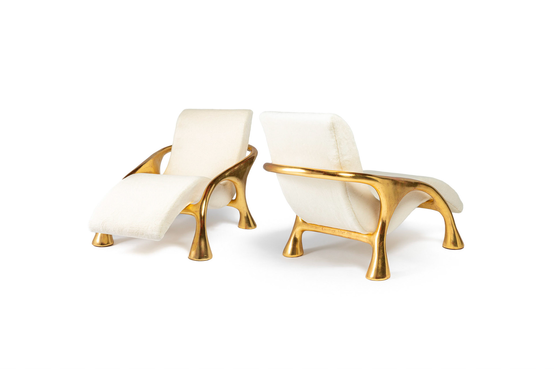Saccomanno-Dayot • 2 Yaka Gold Chairs
