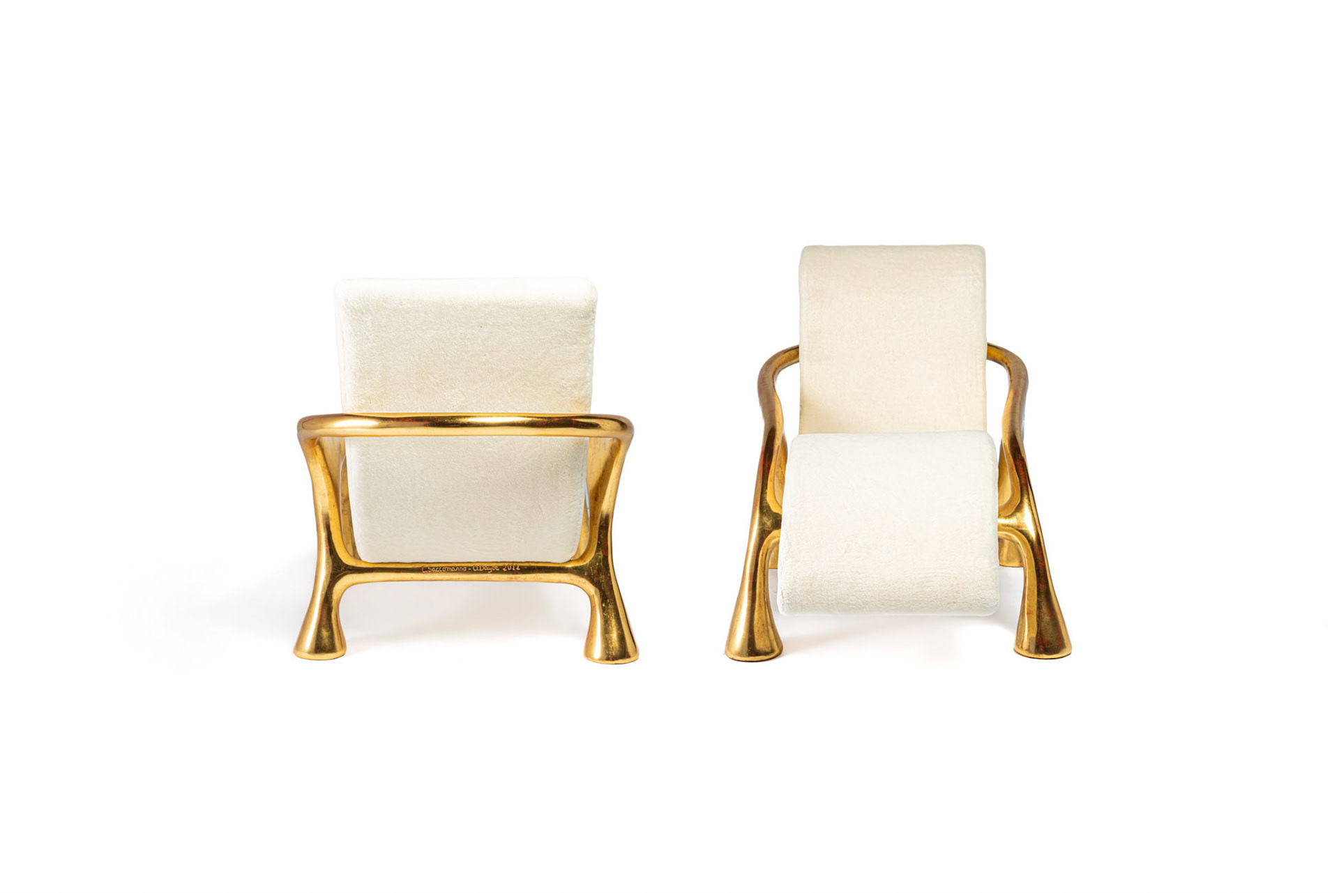 Saccomanno-Dayot • 2 Yaka Gold Chairs